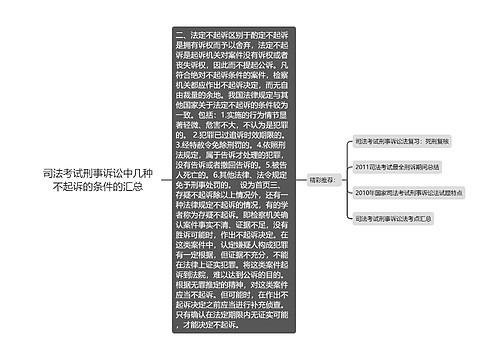 司法考试刑事诉讼中几种不起诉的条件的汇总