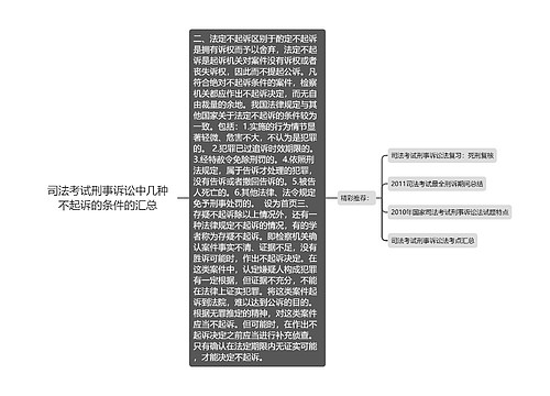 司法考试刑事诉讼中几种不起诉的条件的汇总