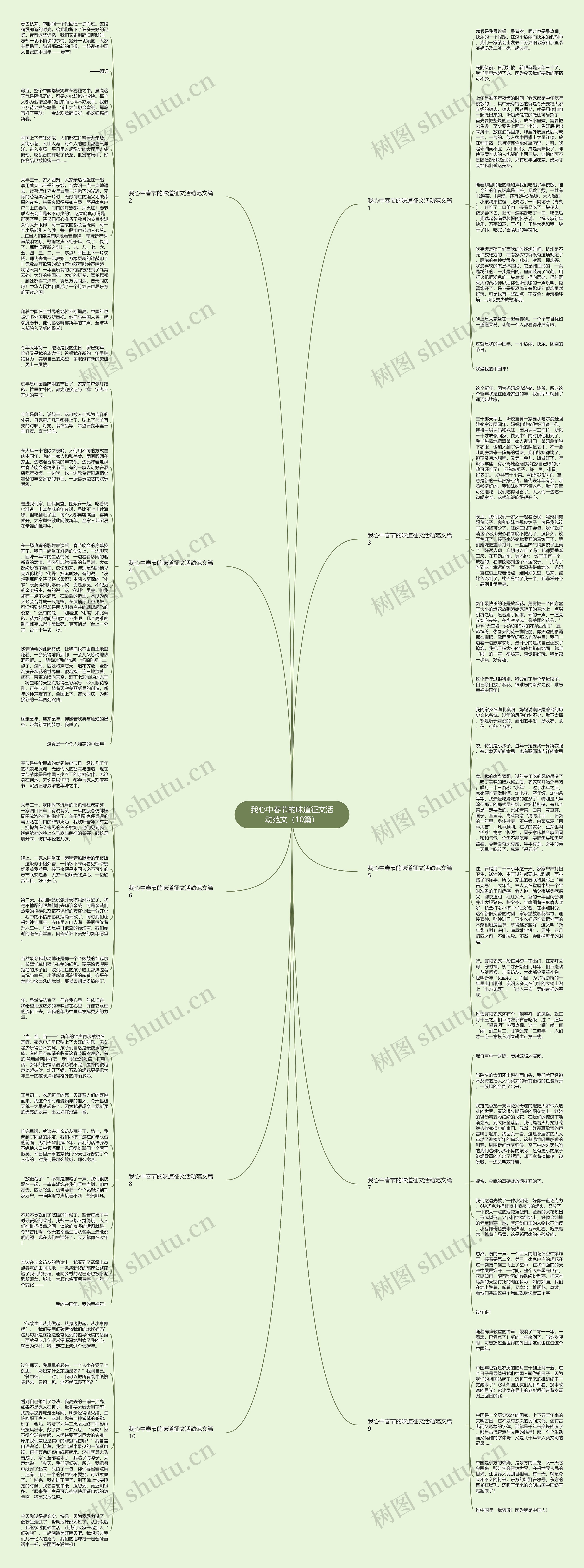 我心中春节的味道征文活动范文（10篇）思维导图