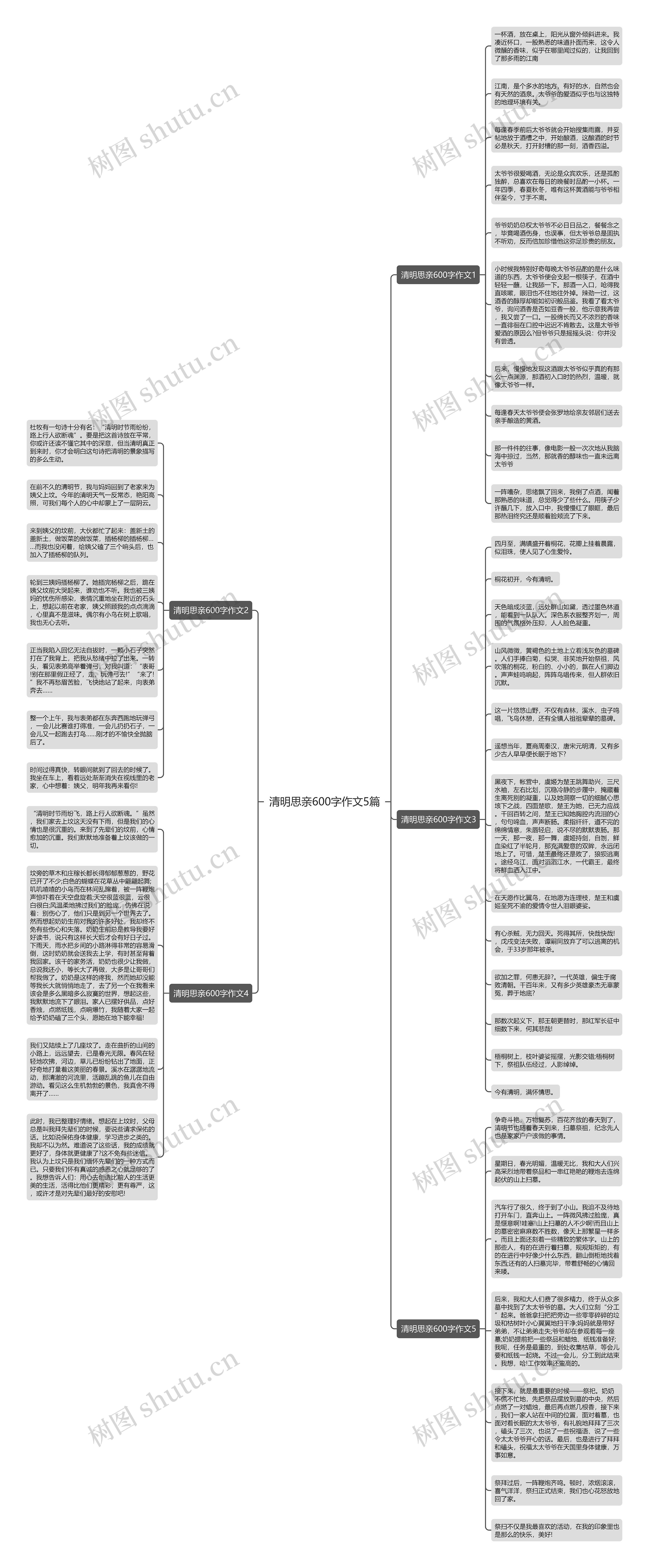 清明思亲600字作文5篇思维导图