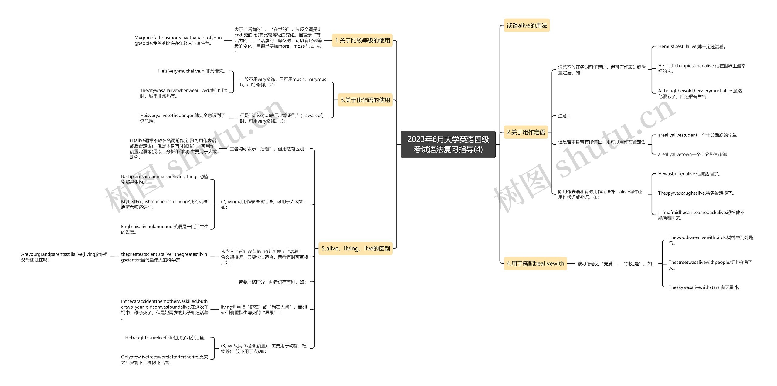 2023年6月大学英语四级考试语法复习指导(4)思维导图