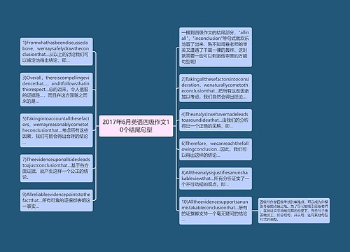 2017年6月英语四级作文10个结尾句型