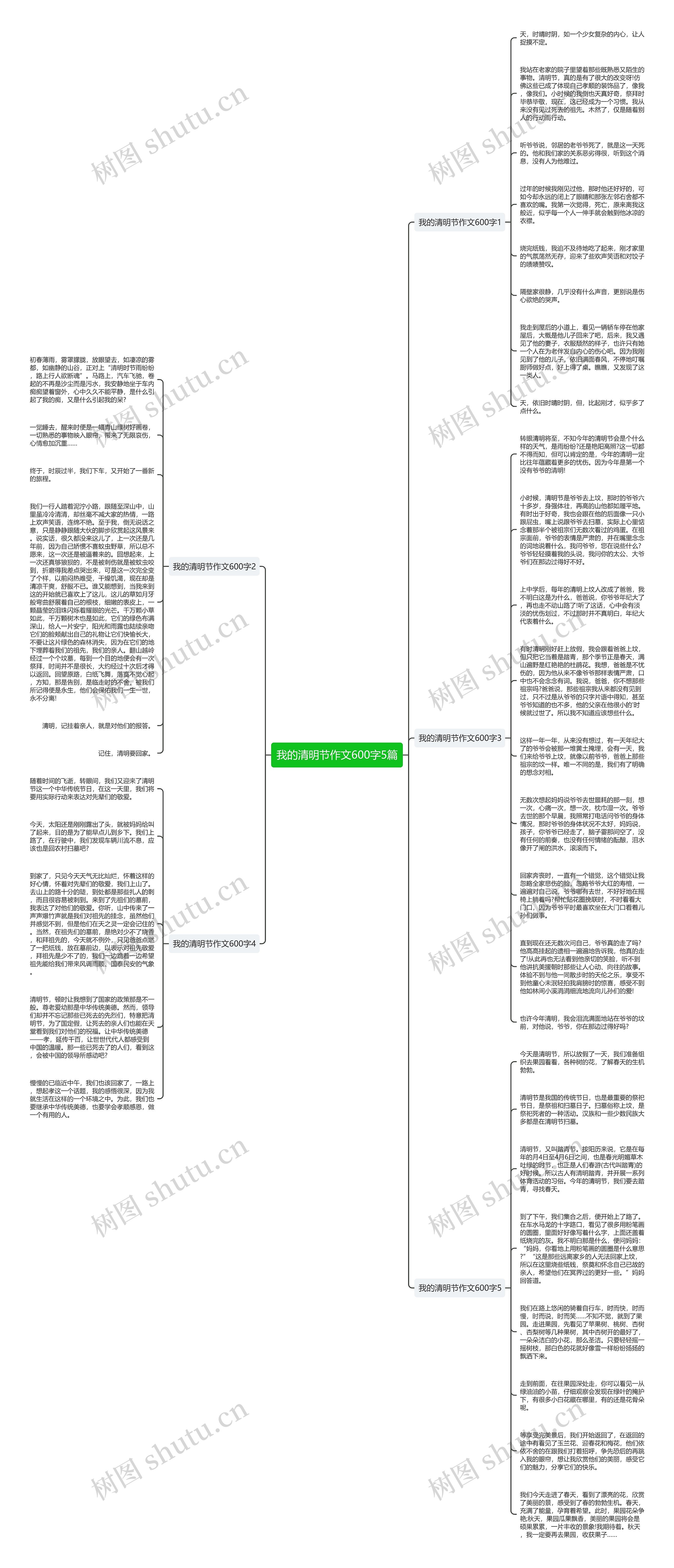 我的清明节作文600字5篇思维导图
