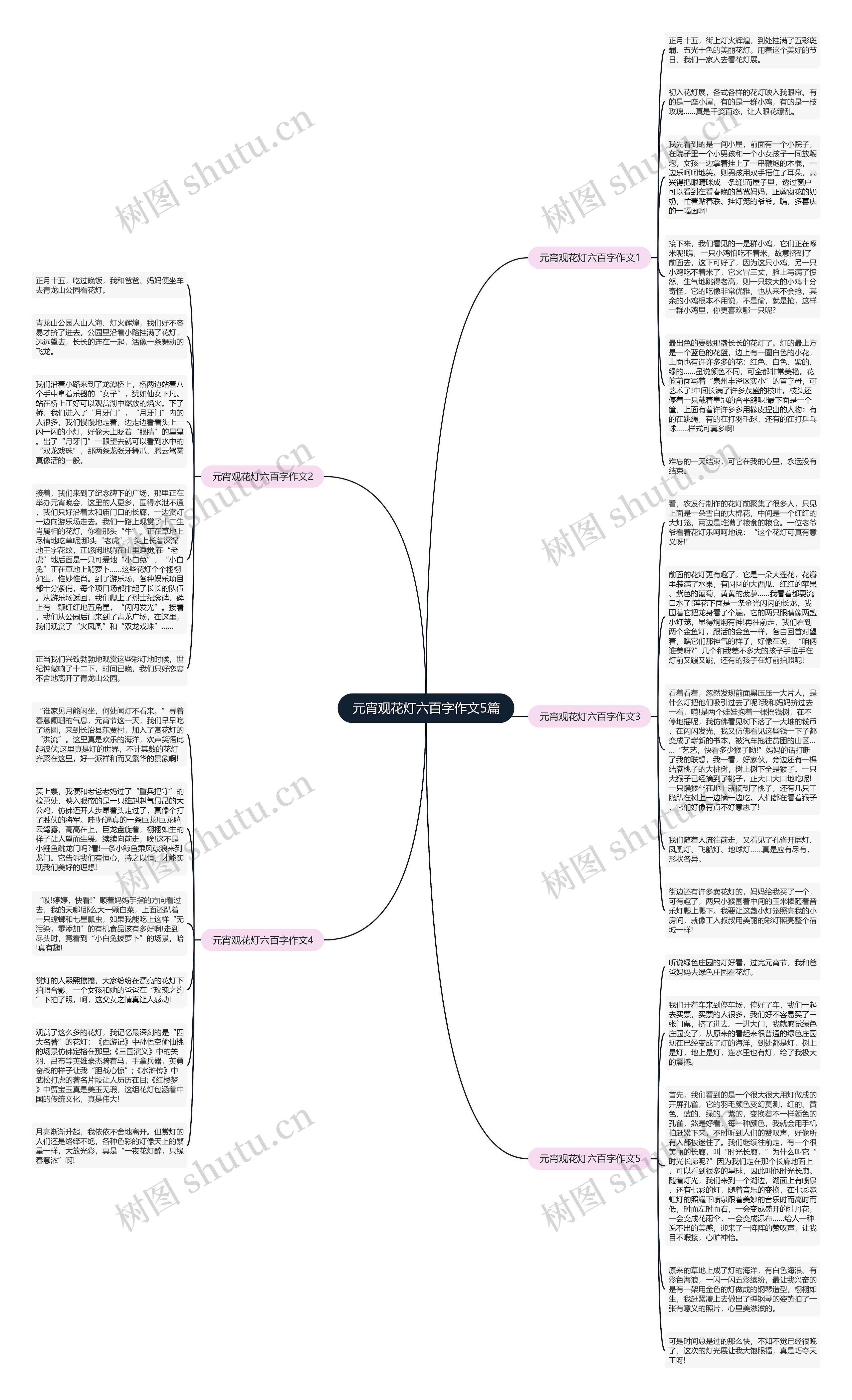 元宵观花灯六百字作文5篇思维导图