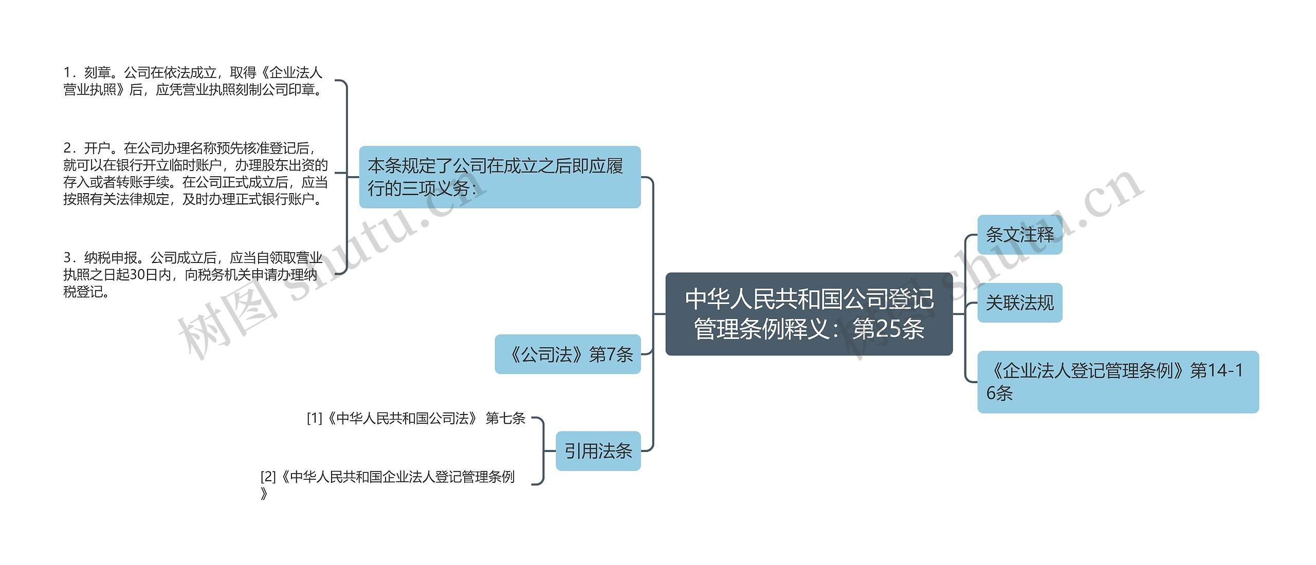 中华人民共和国公司登记管理条例释义：第25条思维导图