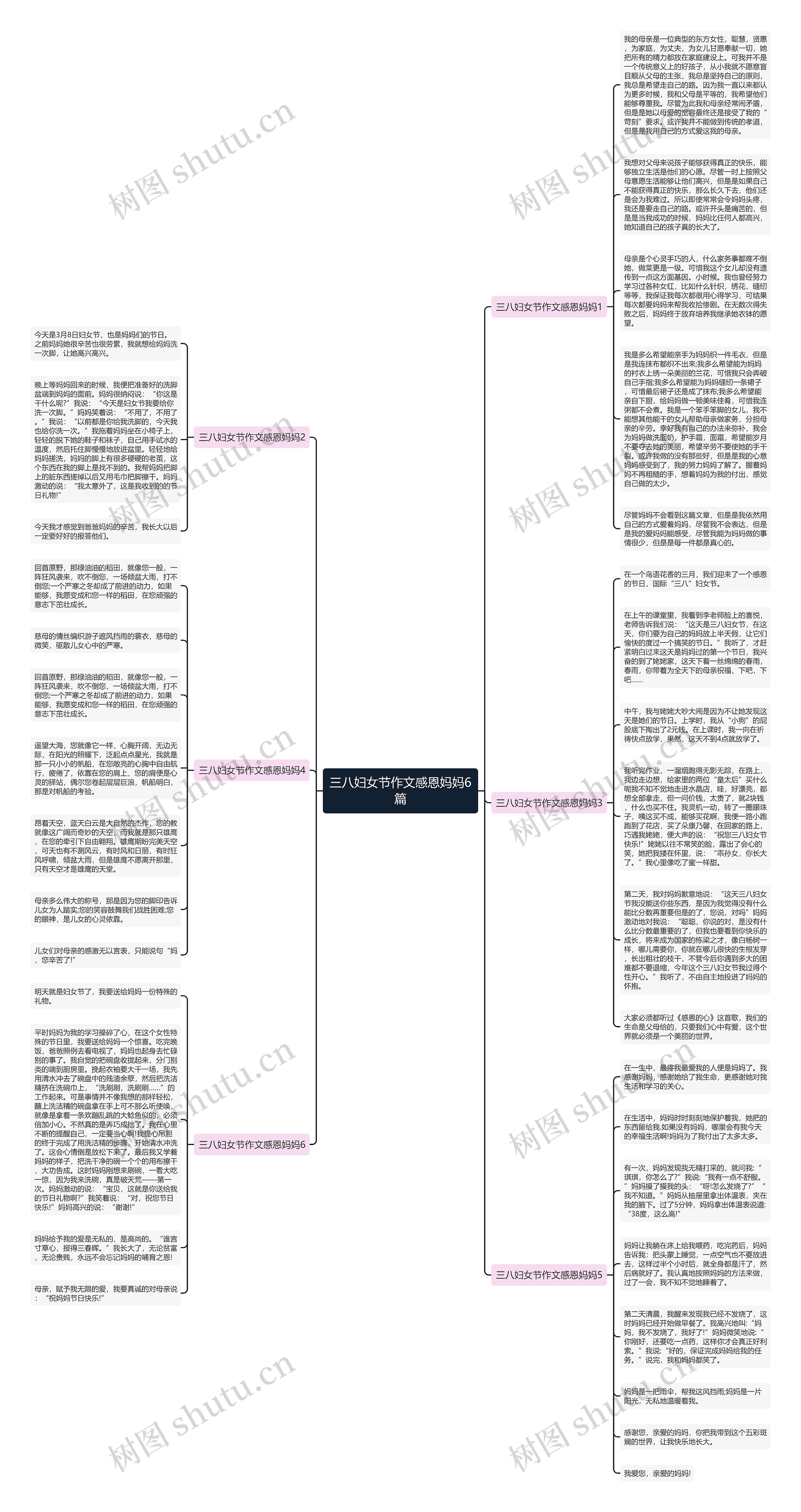 三八妇女节作文感恩妈妈6篇思维导图