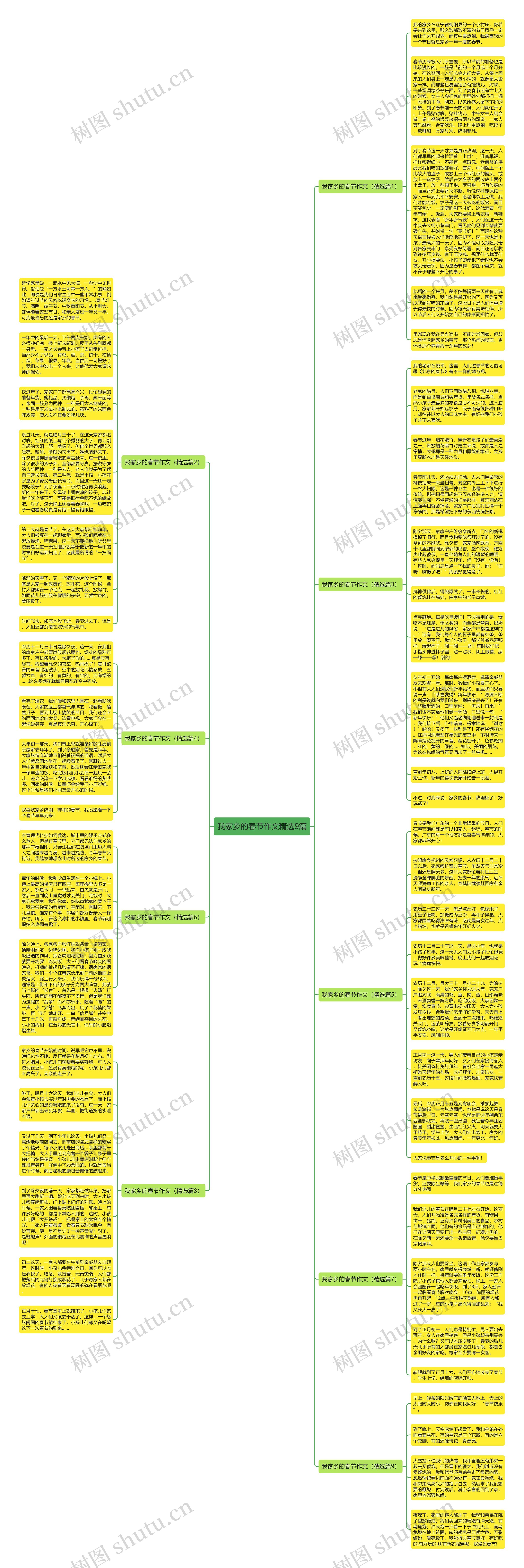 我家乡的春节作文精选9篇思维导图