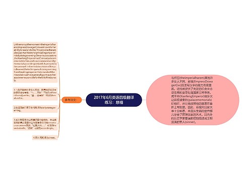 2017年6月英语四级翻译练习：慈禧