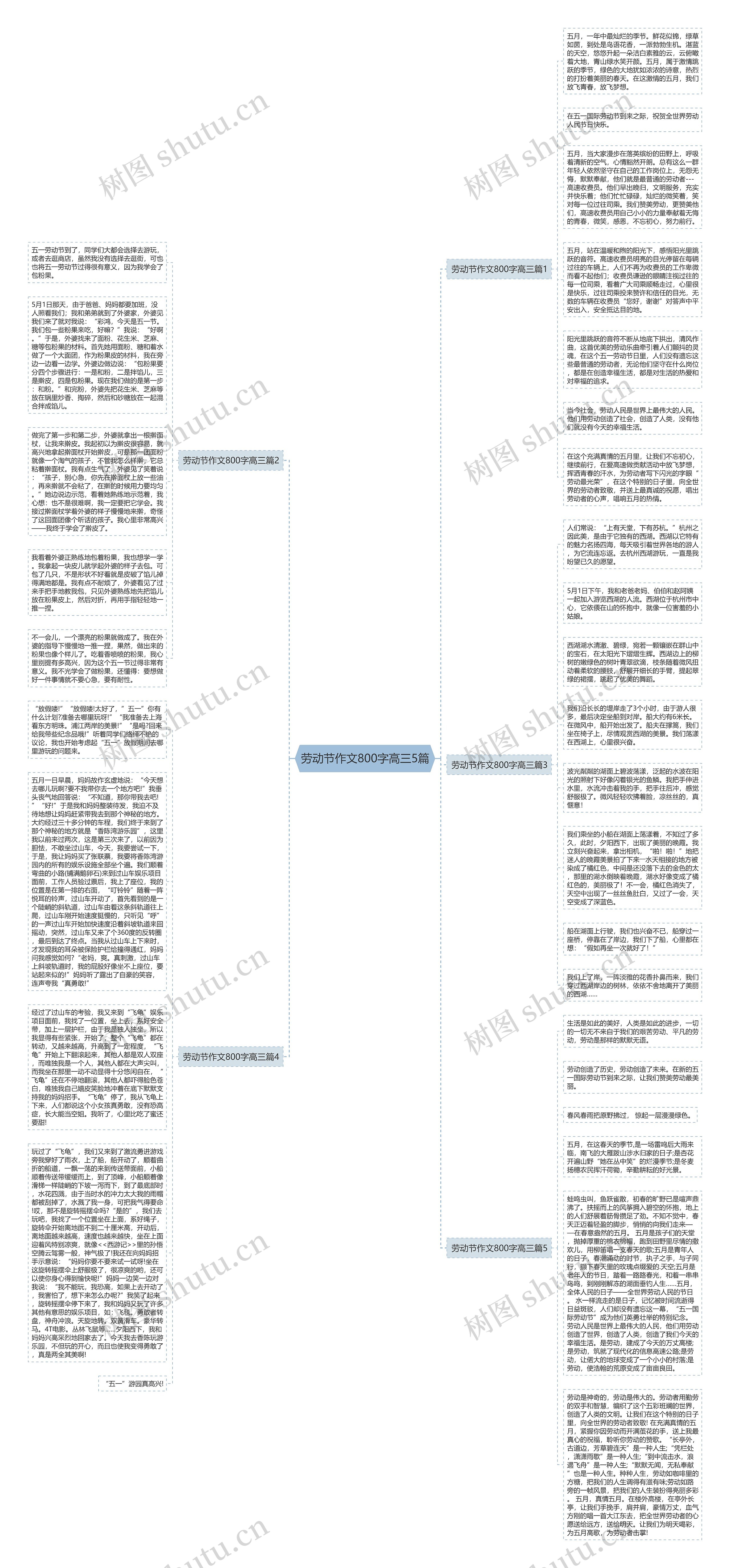 劳动节作文800字高三5篇思维导图