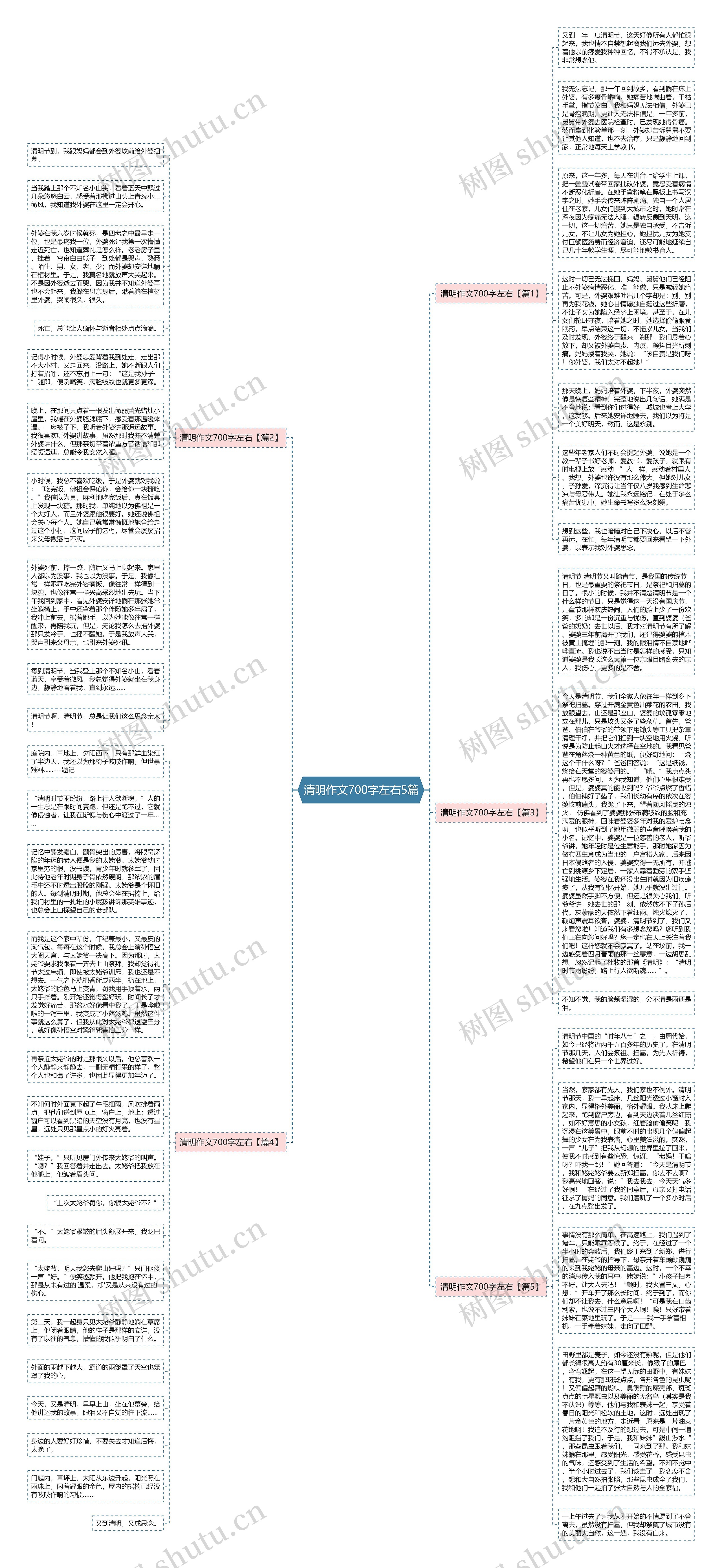 清明作文700字左右5篇思维导图