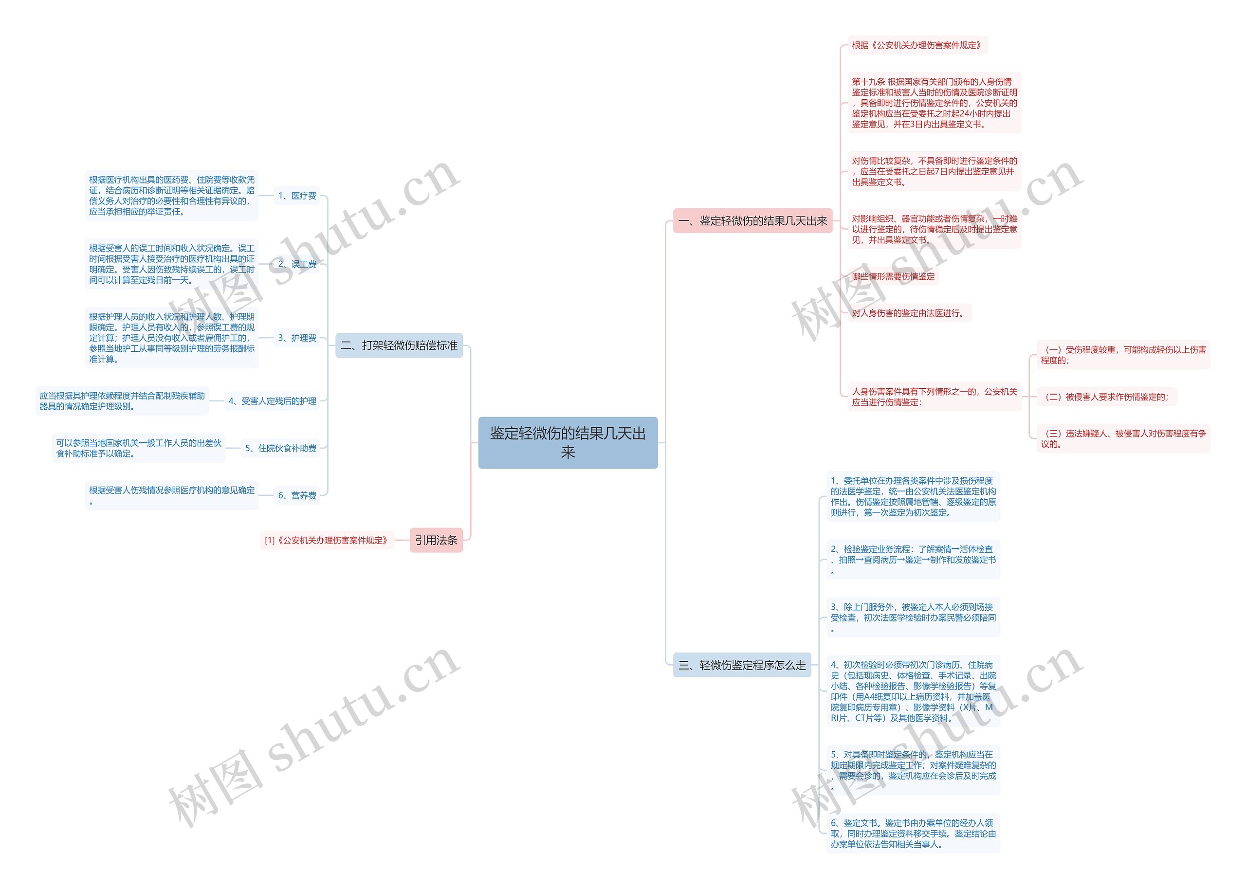 鉴定轻微伤的结果几天出来思维导图