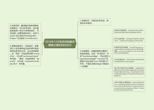 2016年12月英语四级翻译需要注意的四点技巧