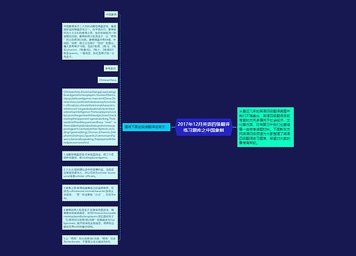 2017年12月英语四级翻译练习题库之中国象棋