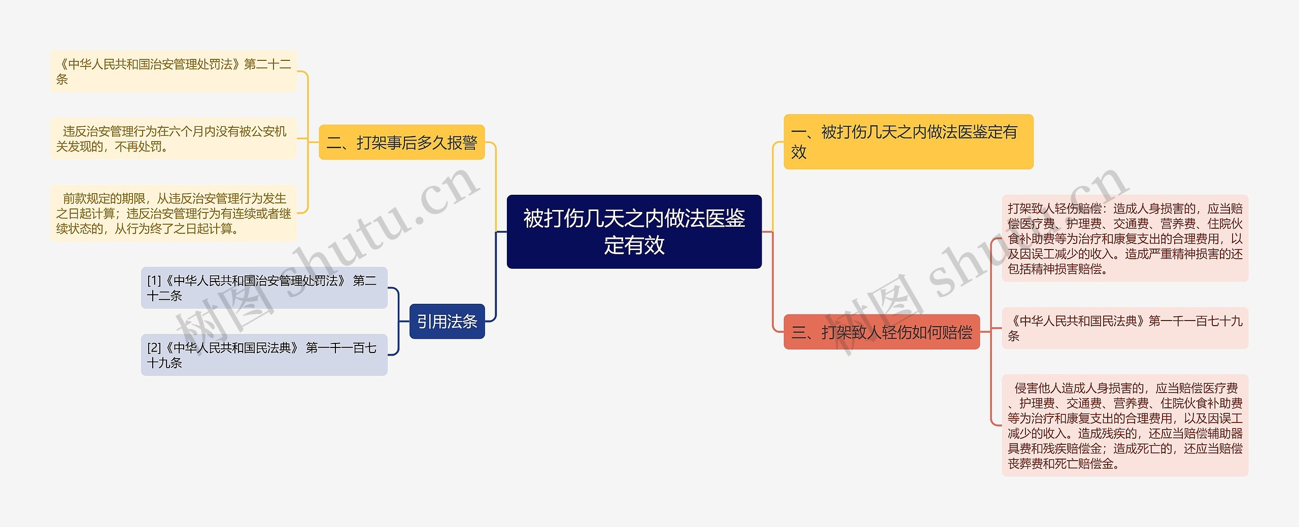 被打伤几天之内做法医鉴定有效思维导图