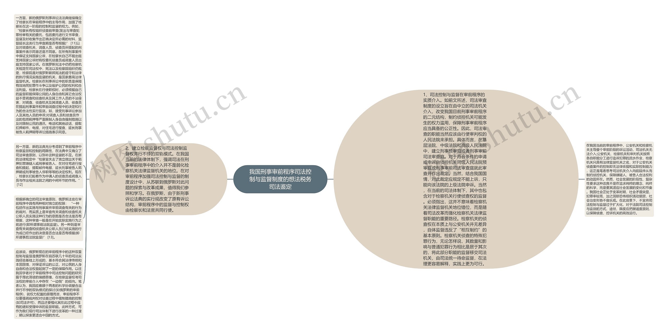 我国刑事审前程序司法控制与监督制度的想法税务司法鉴定思维导图