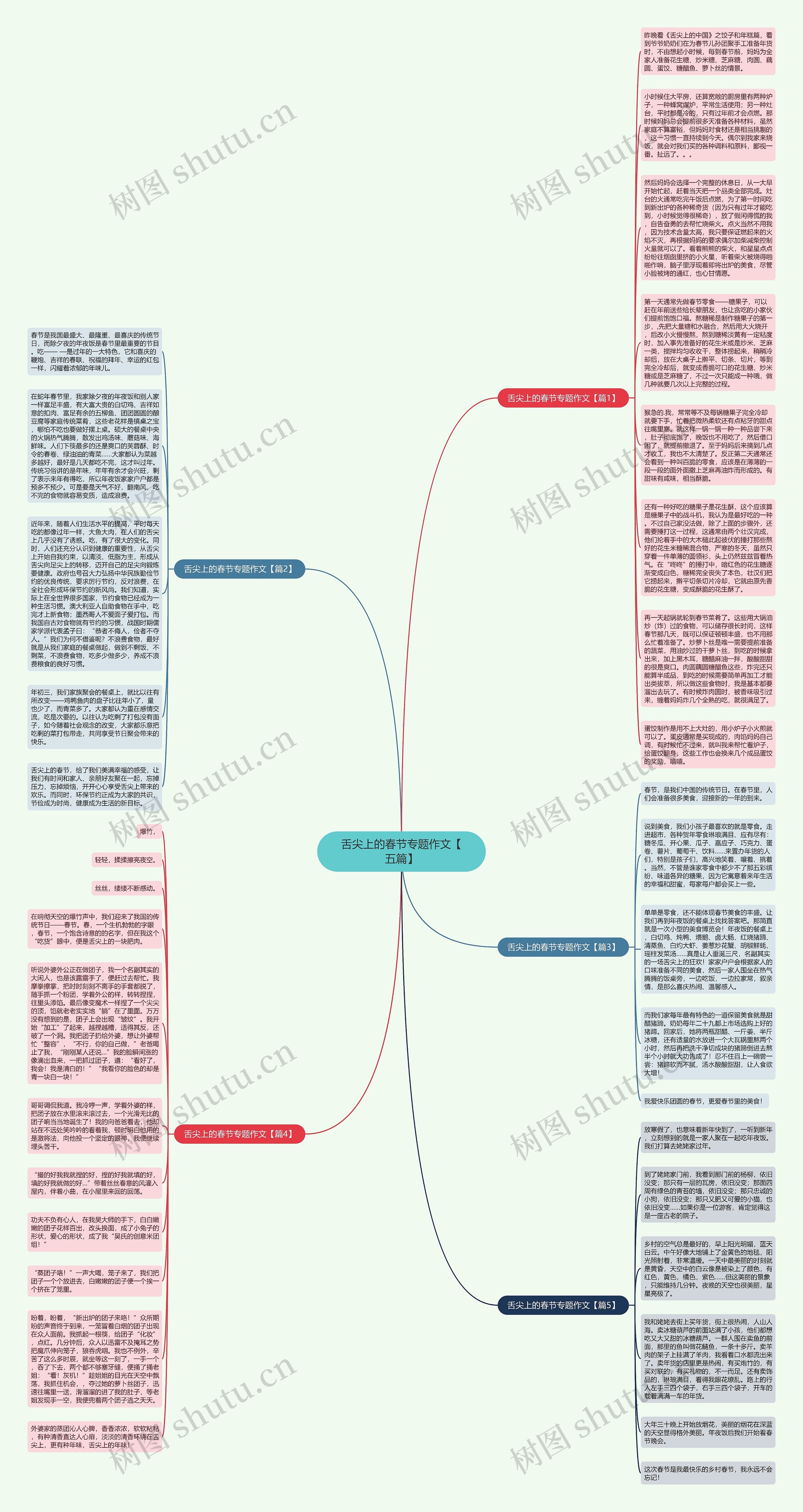 舌尖上的春节专题作文【五篇】思维导图
