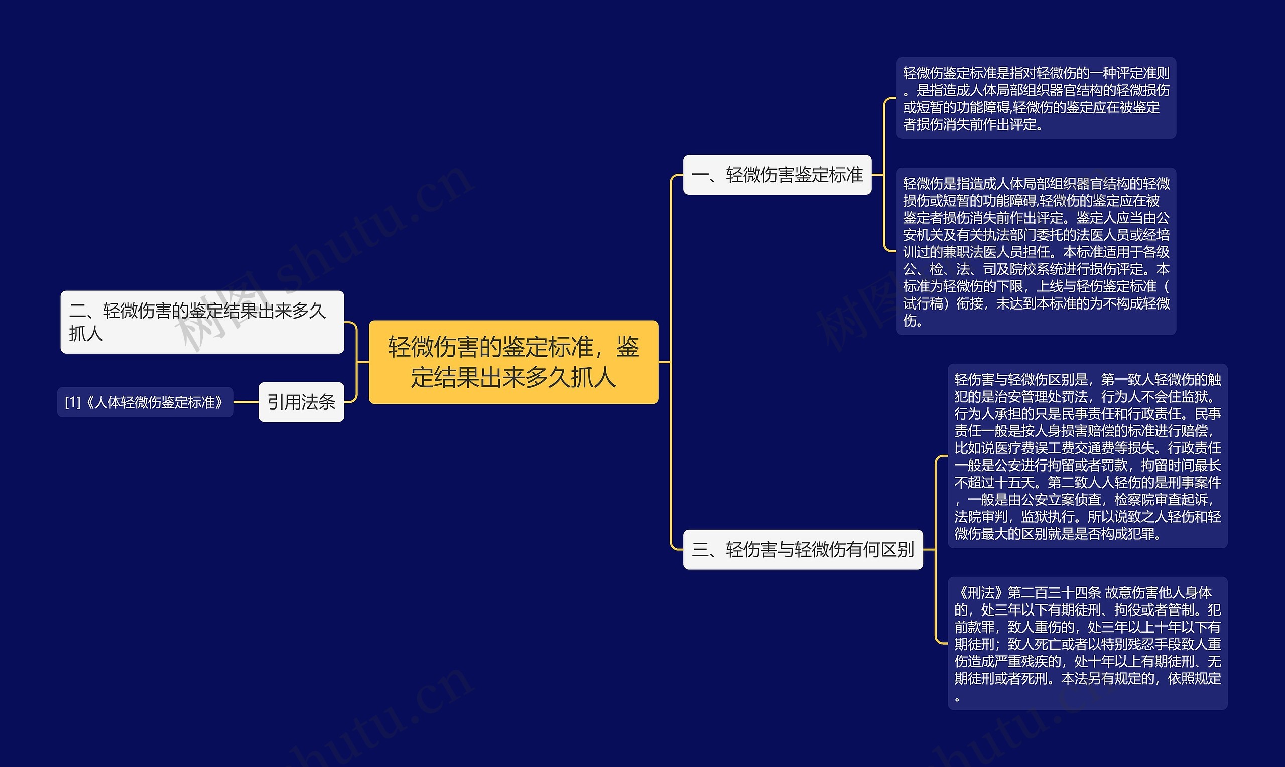 轻微伤害的鉴定标准，鉴定结果出来多久抓人思维导图