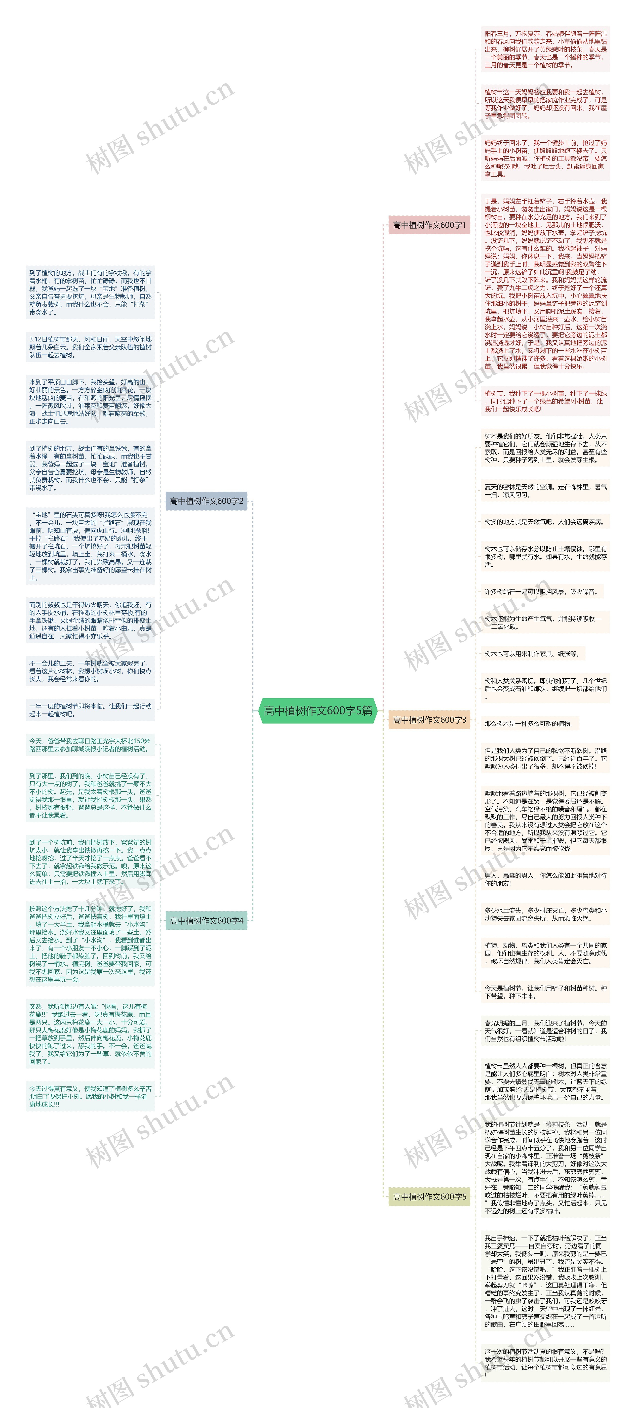 高中植树作文600字5篇思维导图