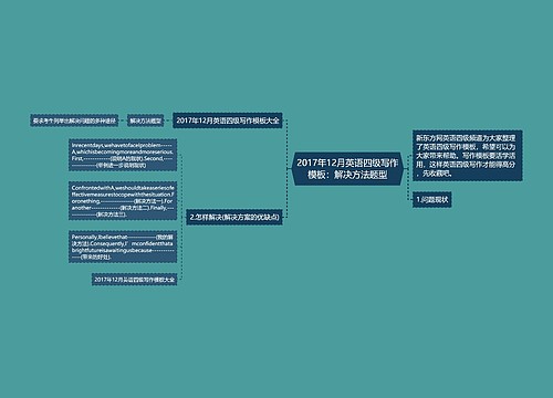 2017年12月英语四级写作模板：解决方法题型