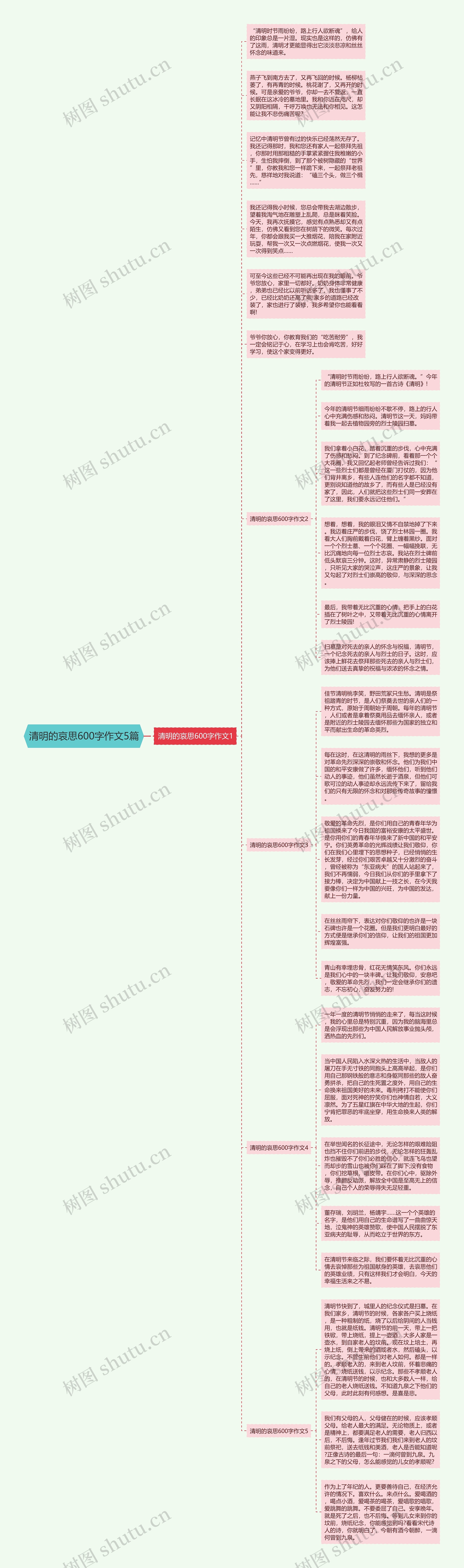 清明的哀思600字作文5篇思维导图