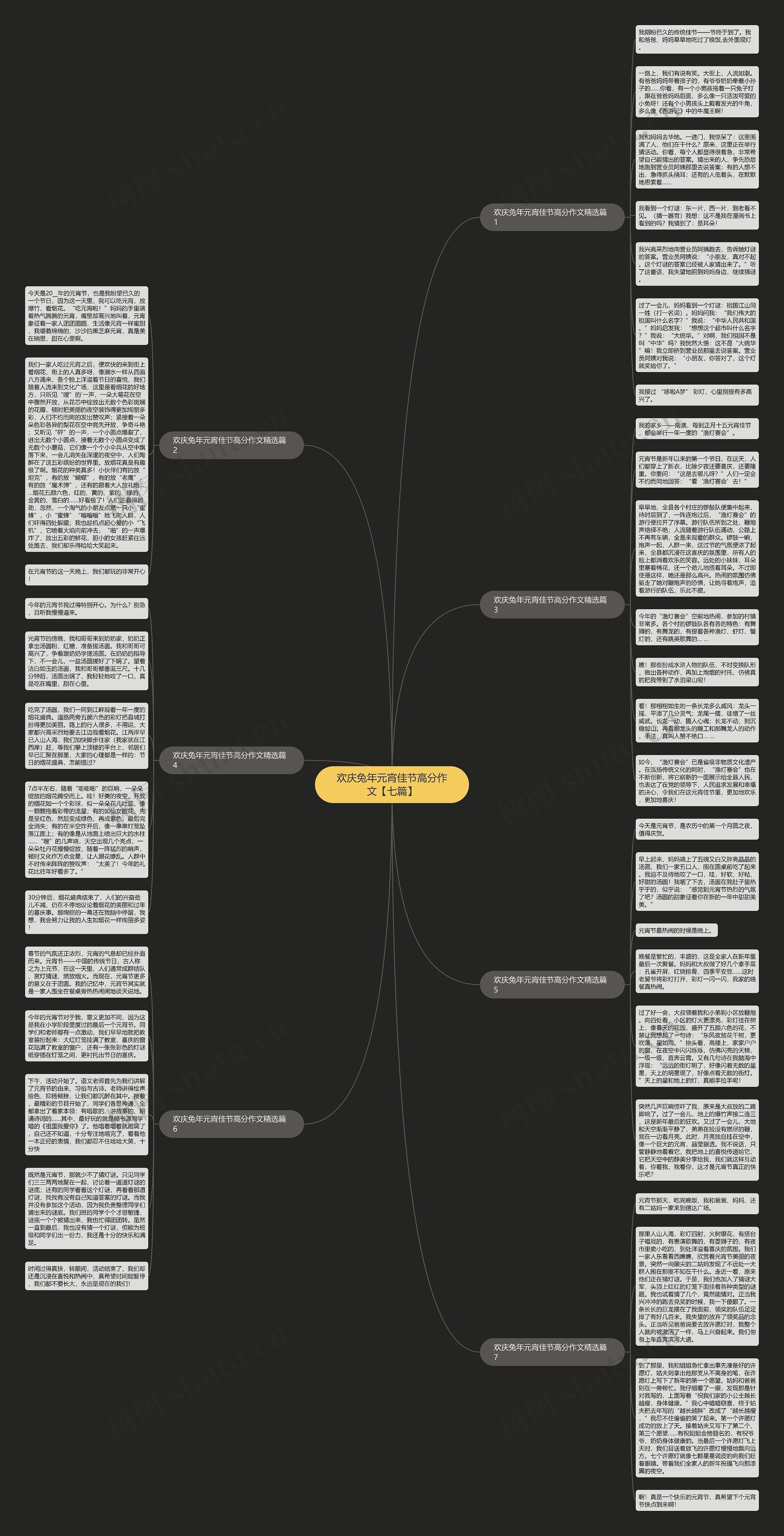 欢庆兔年元宵佳节高分作文【七篇】思维导图