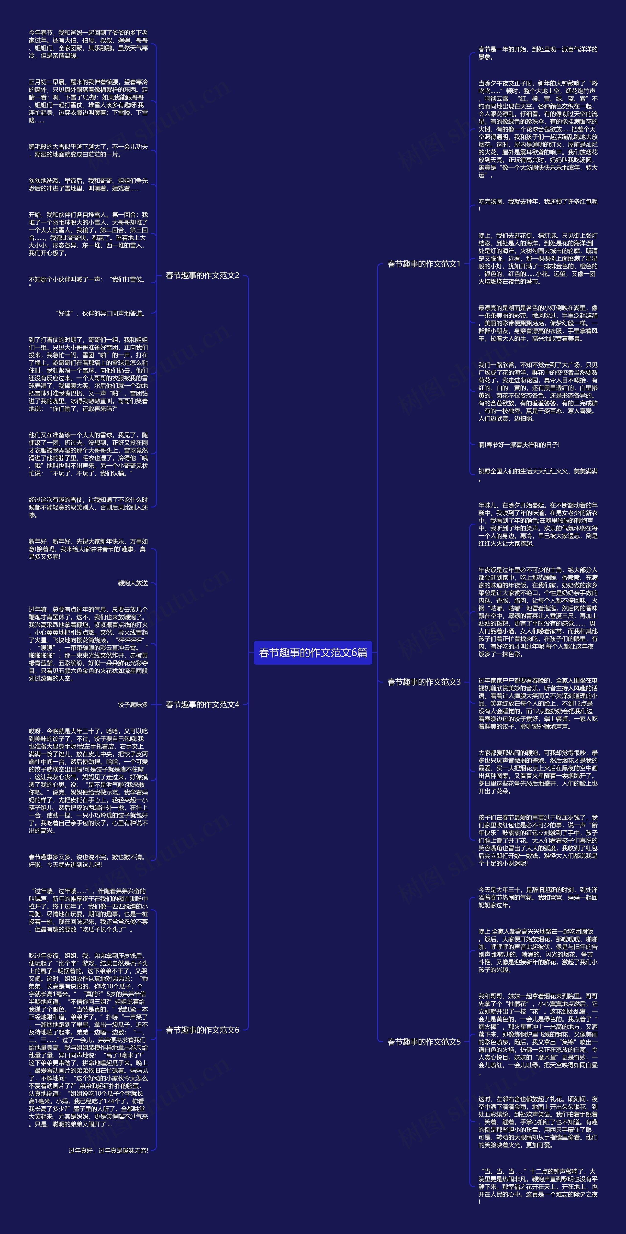 春节趣事的作文范文6篇思维导图