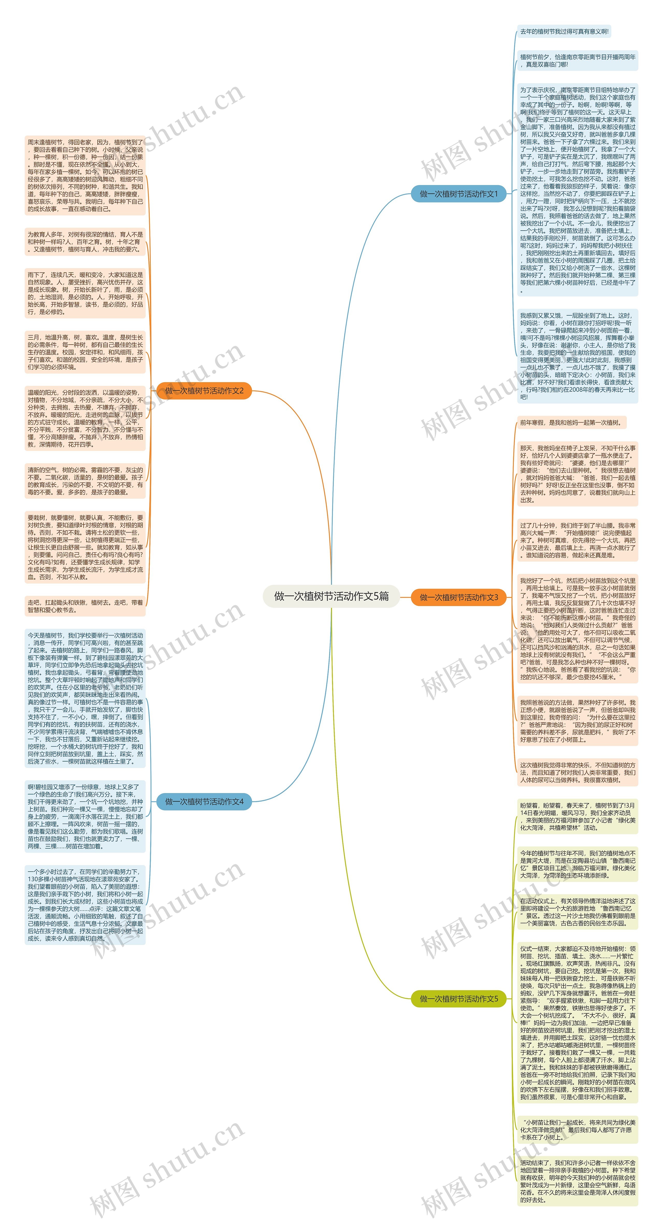 做一次植树节活动作文5篇思维导图