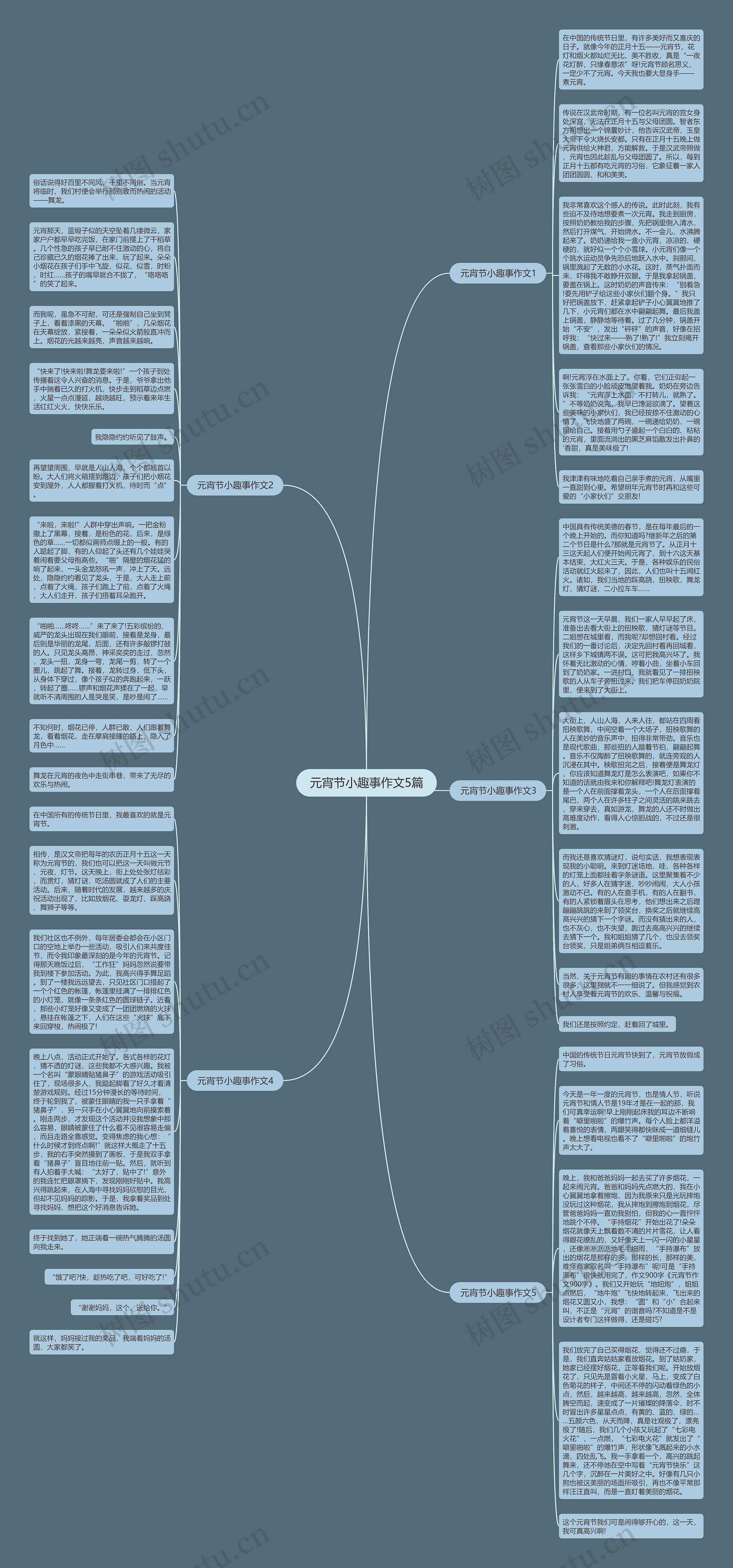 元宵节小趣事作文5篇思维导图