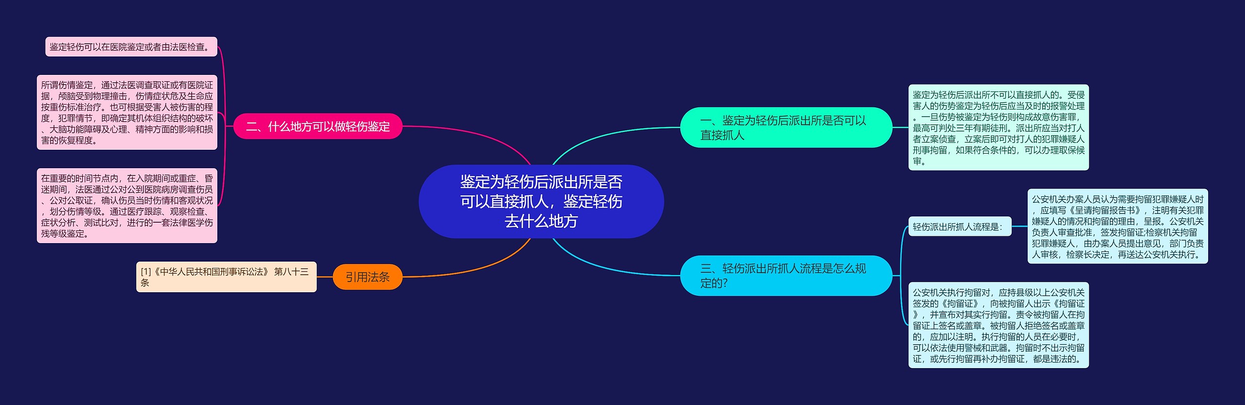 鉴定为轻伤后派出所是否可以直接抓人，鉴定轻伤去什么地方思维导图