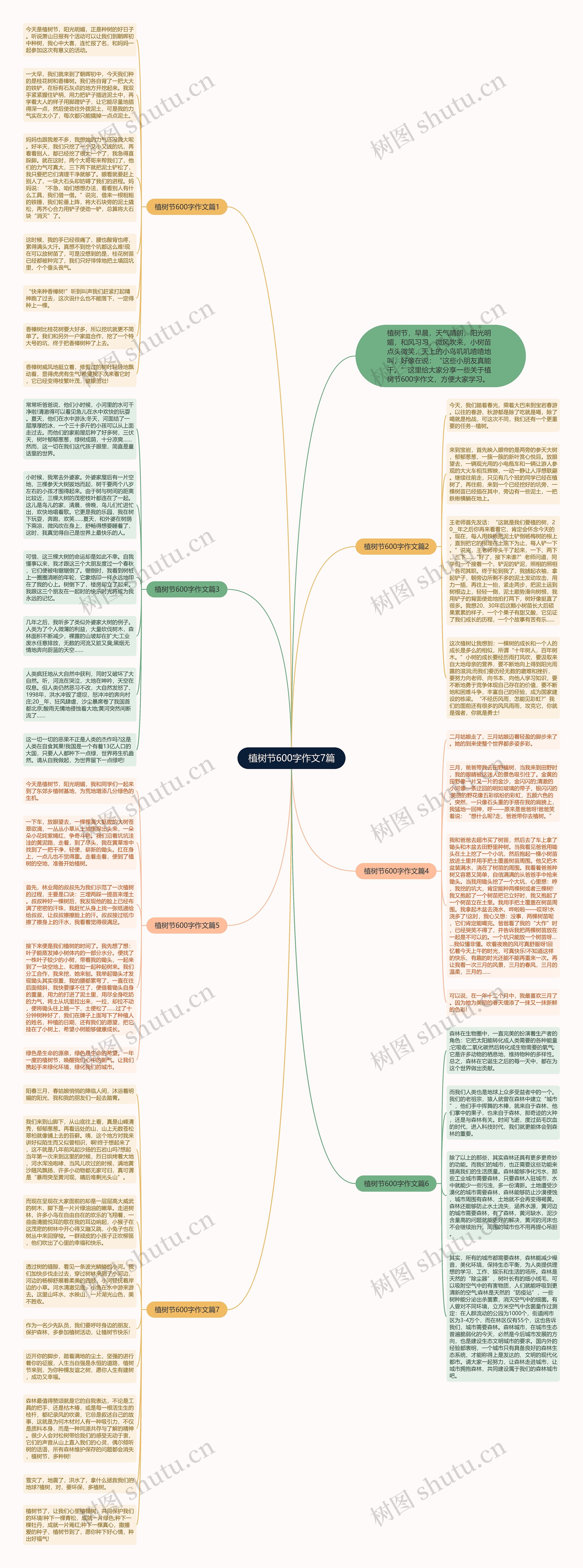 植树节600字作文7篇思维导图