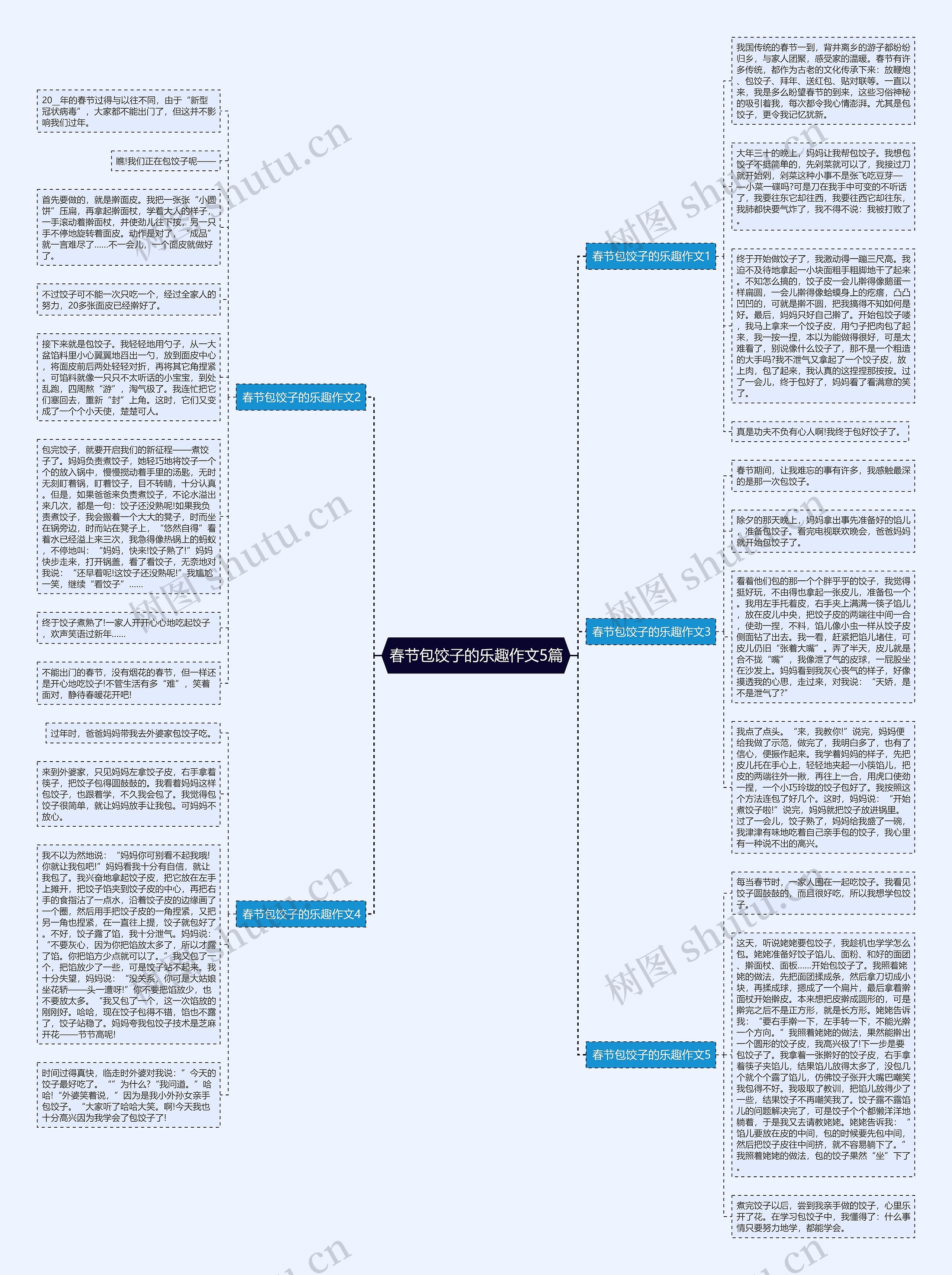 春节包饺子的乐趣作文5篇思维导图