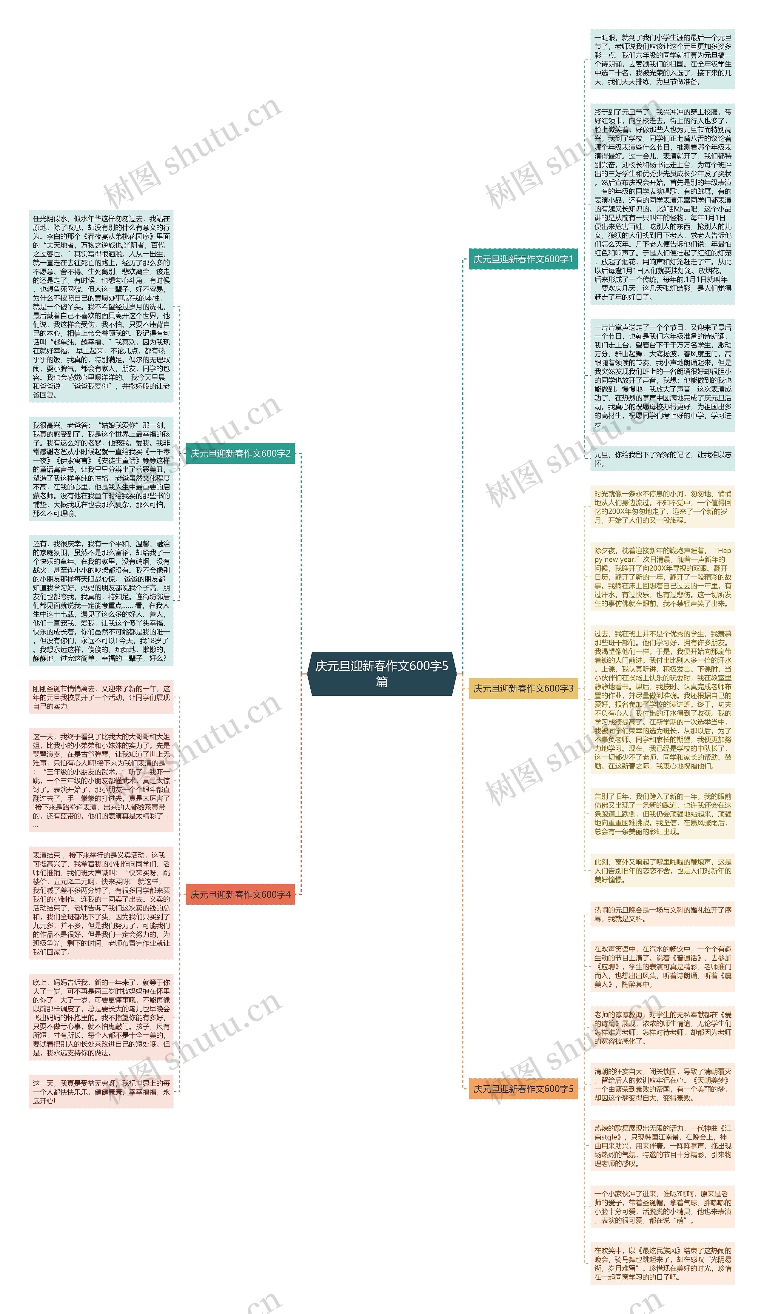 庆元旦迎新春作文600字5篇思维导图