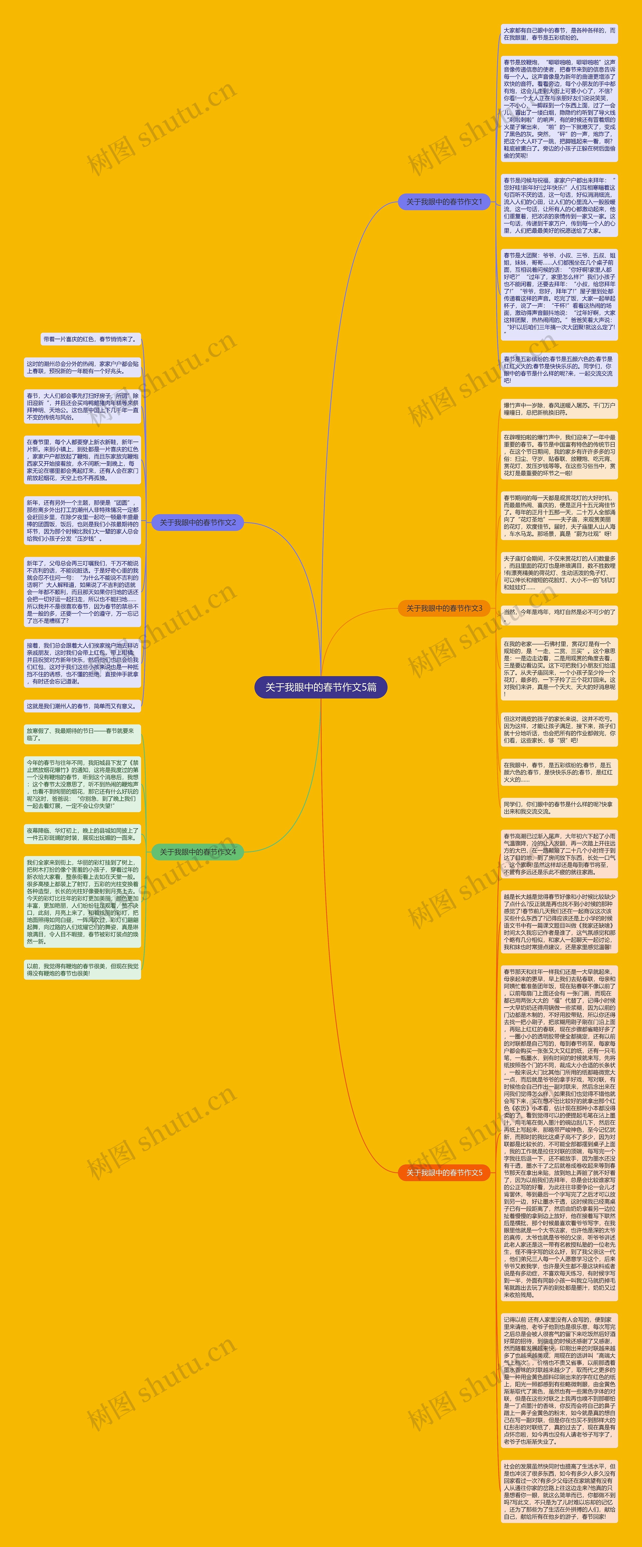 关于我眼中的春节作文5篇思维导图