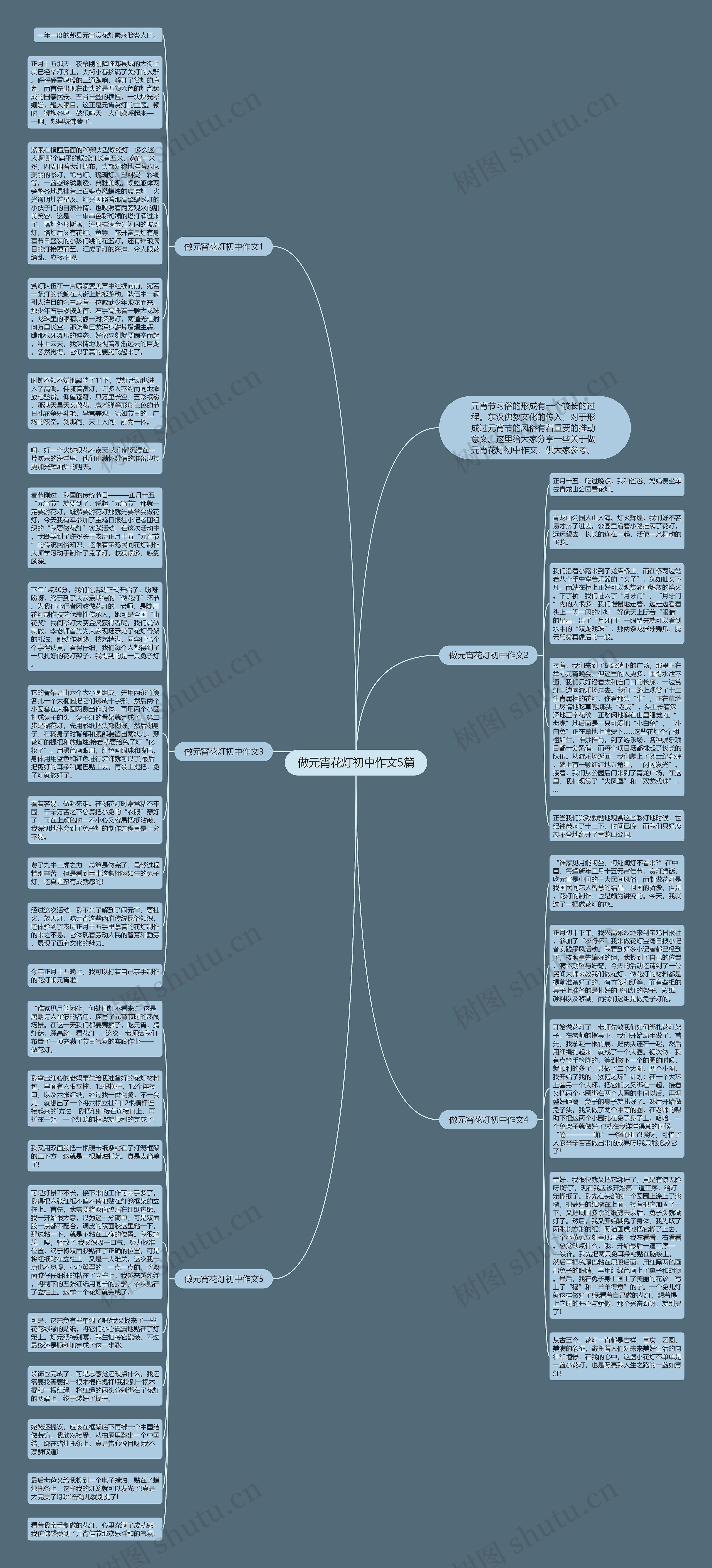 做元宵花灯初中作文5篇思维导图