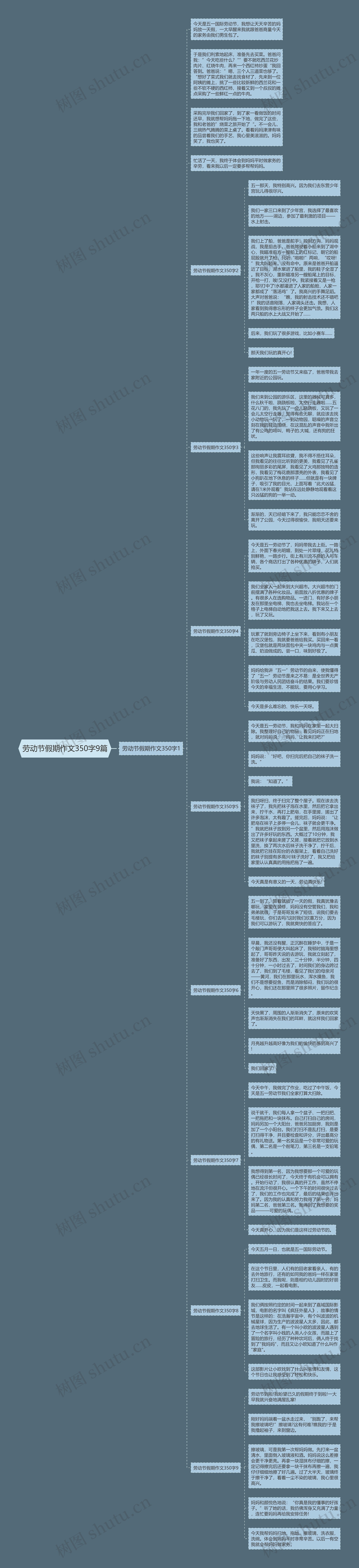 劳动节假期作文350字9篇思维导图