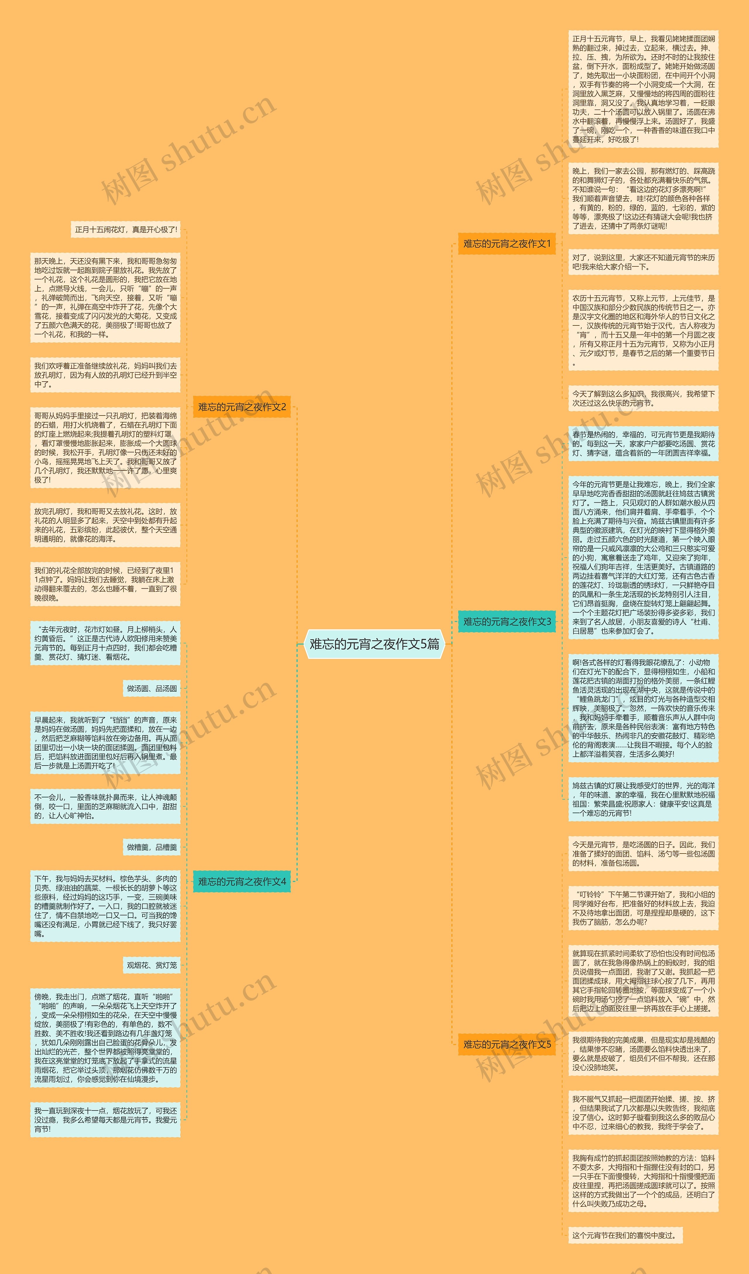 难忘的元宵之夜作文5篇思维导图