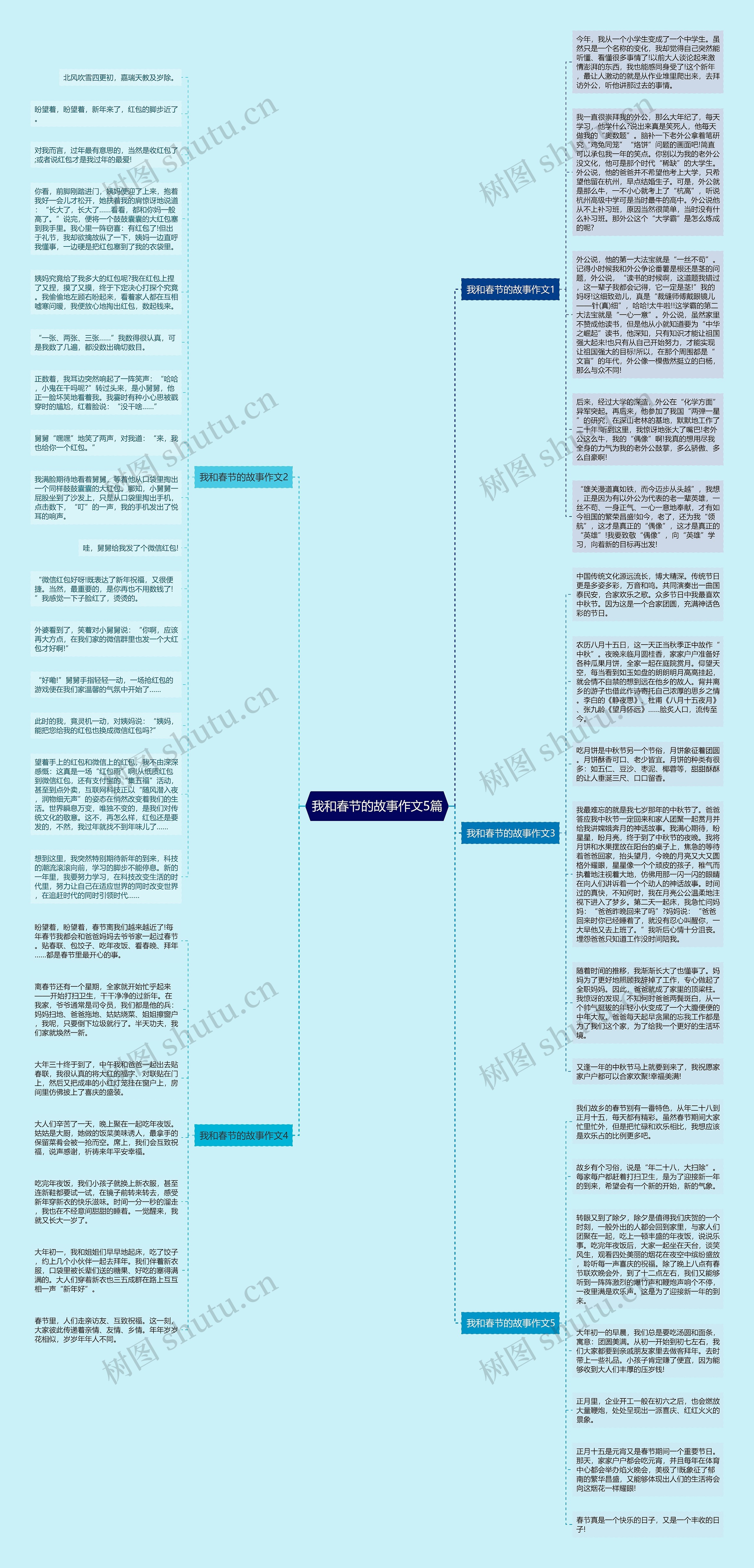 我和春节的故事作文5篇思维导图