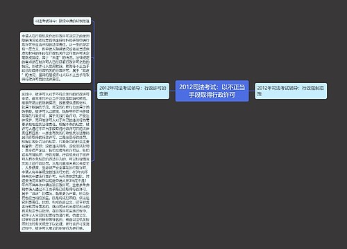 2012司法考试：以不正当手段取得行政许可