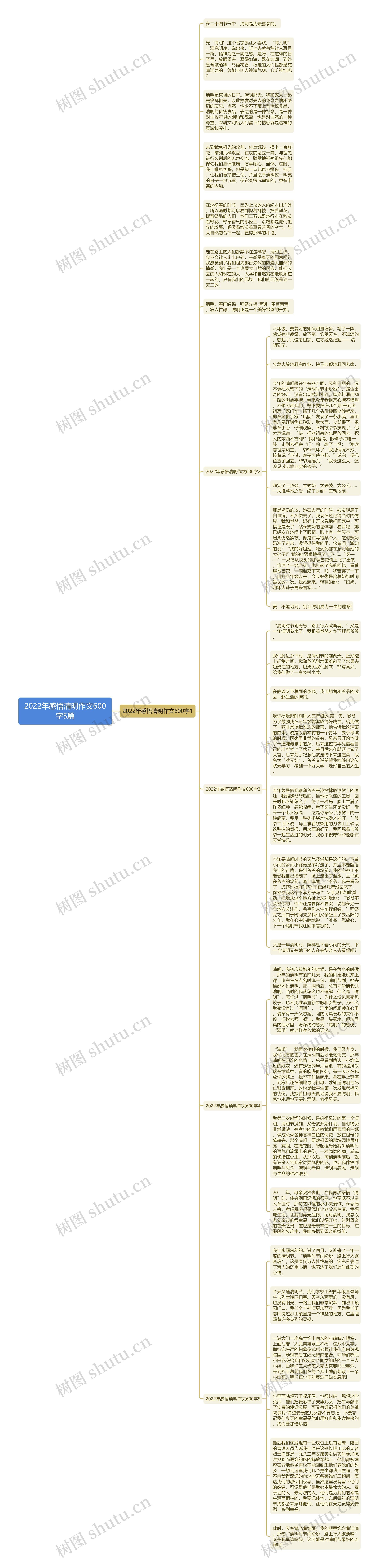 2022年感悟清明作文600字5篇思维导图