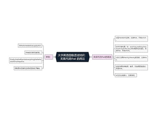 大学英语四级语法知识：关系代词that 的用法