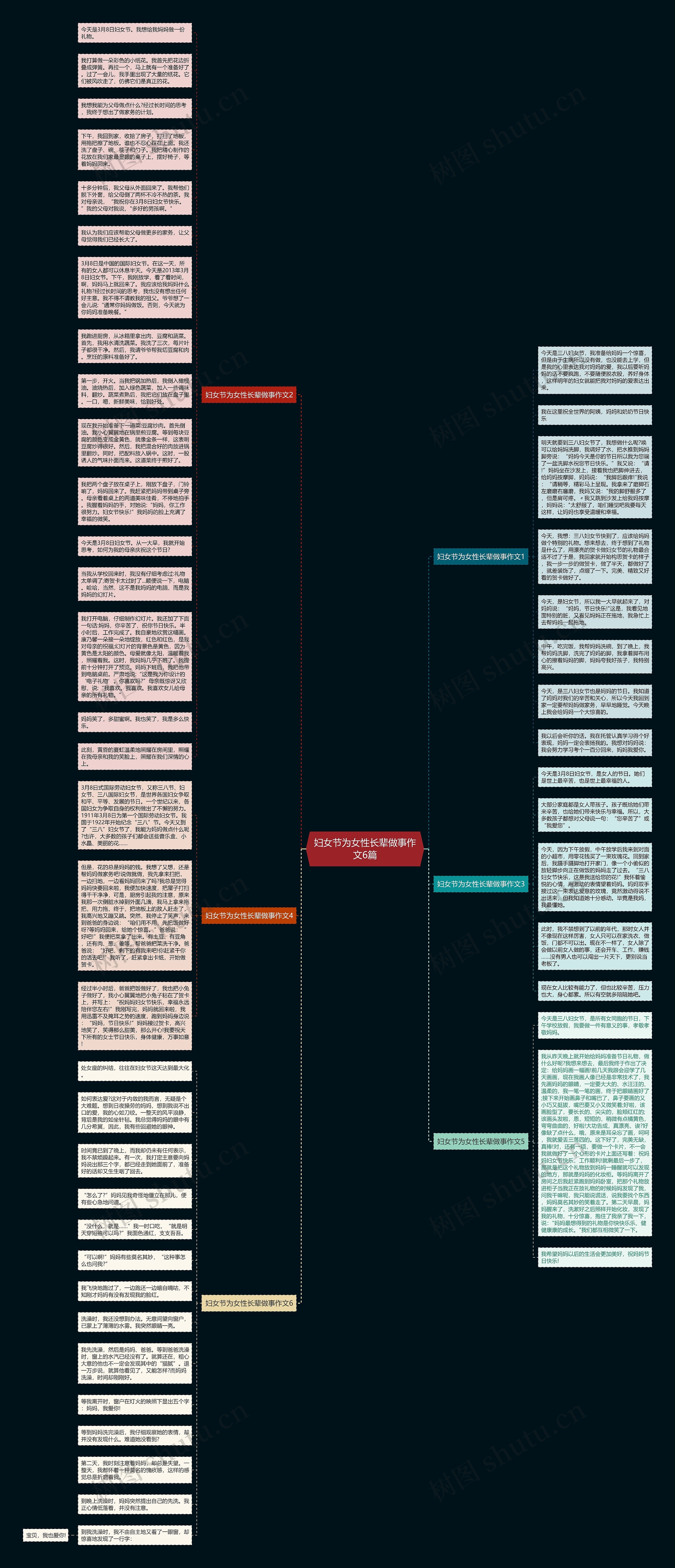 妇女节为女性长辈做事作文6篇思维导图