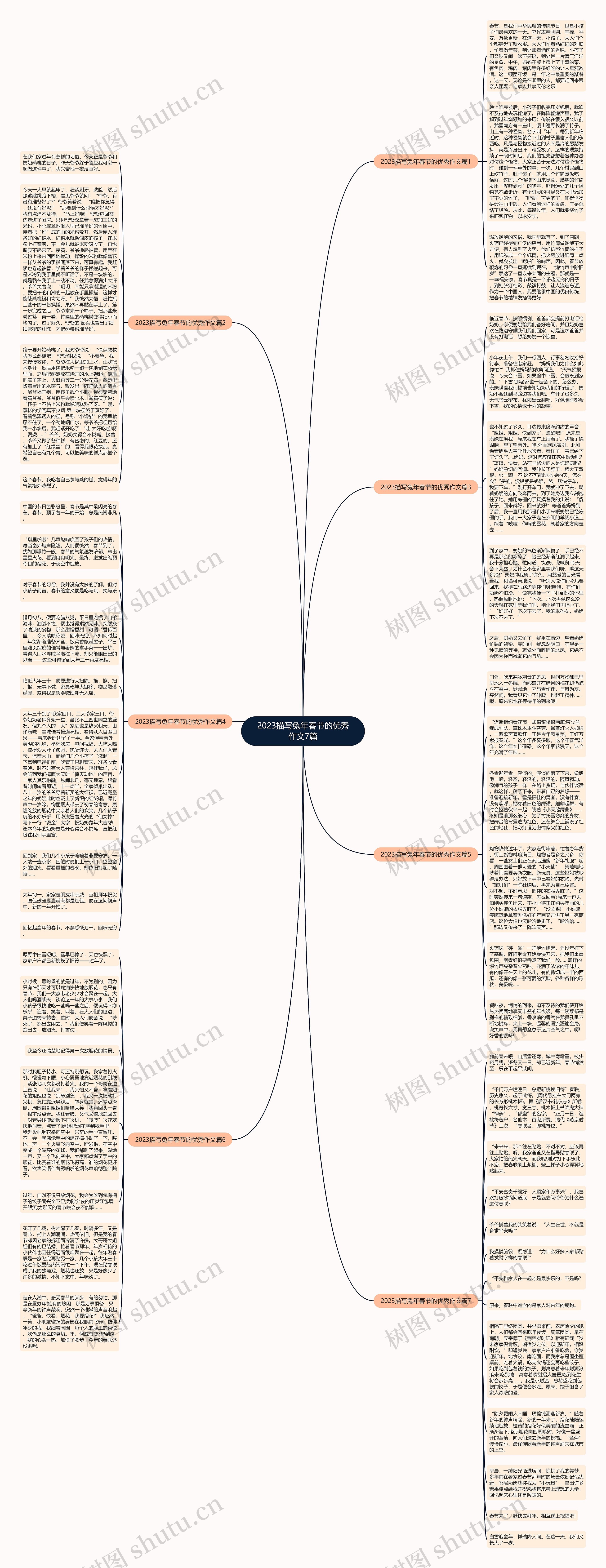 2023描写兔年春节的优秀作文7篇思维导图
