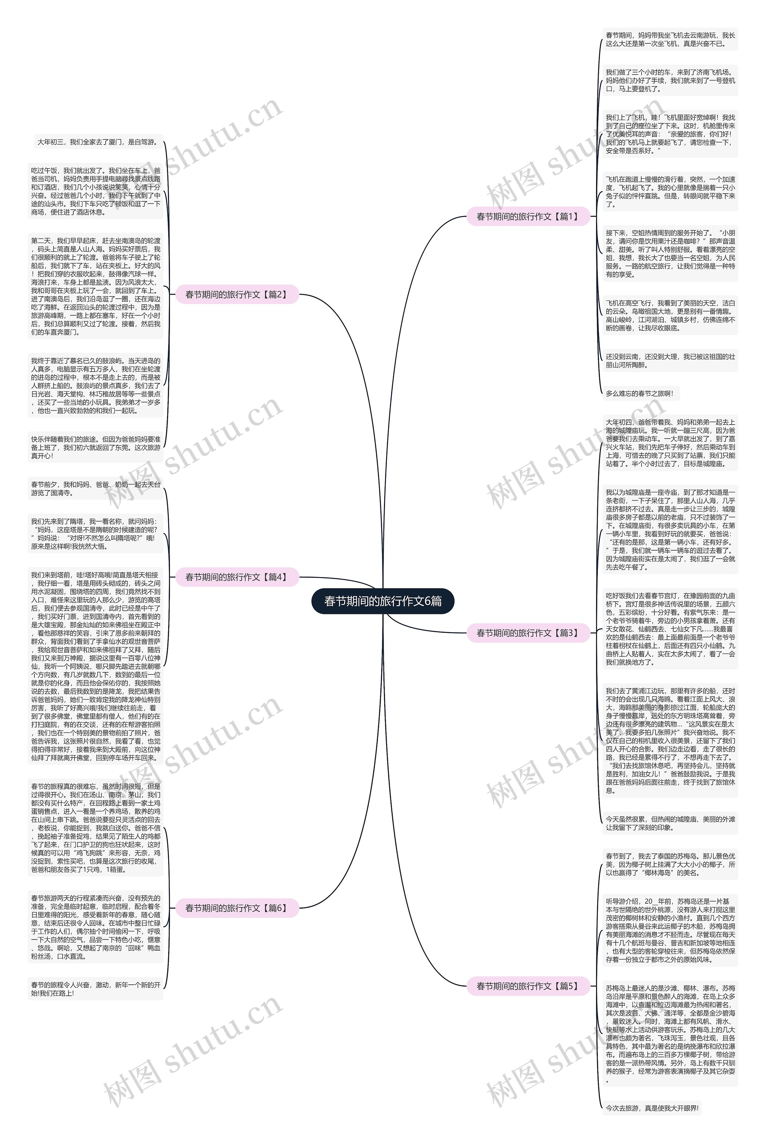 春节期间的旅行作文6篇思维导图