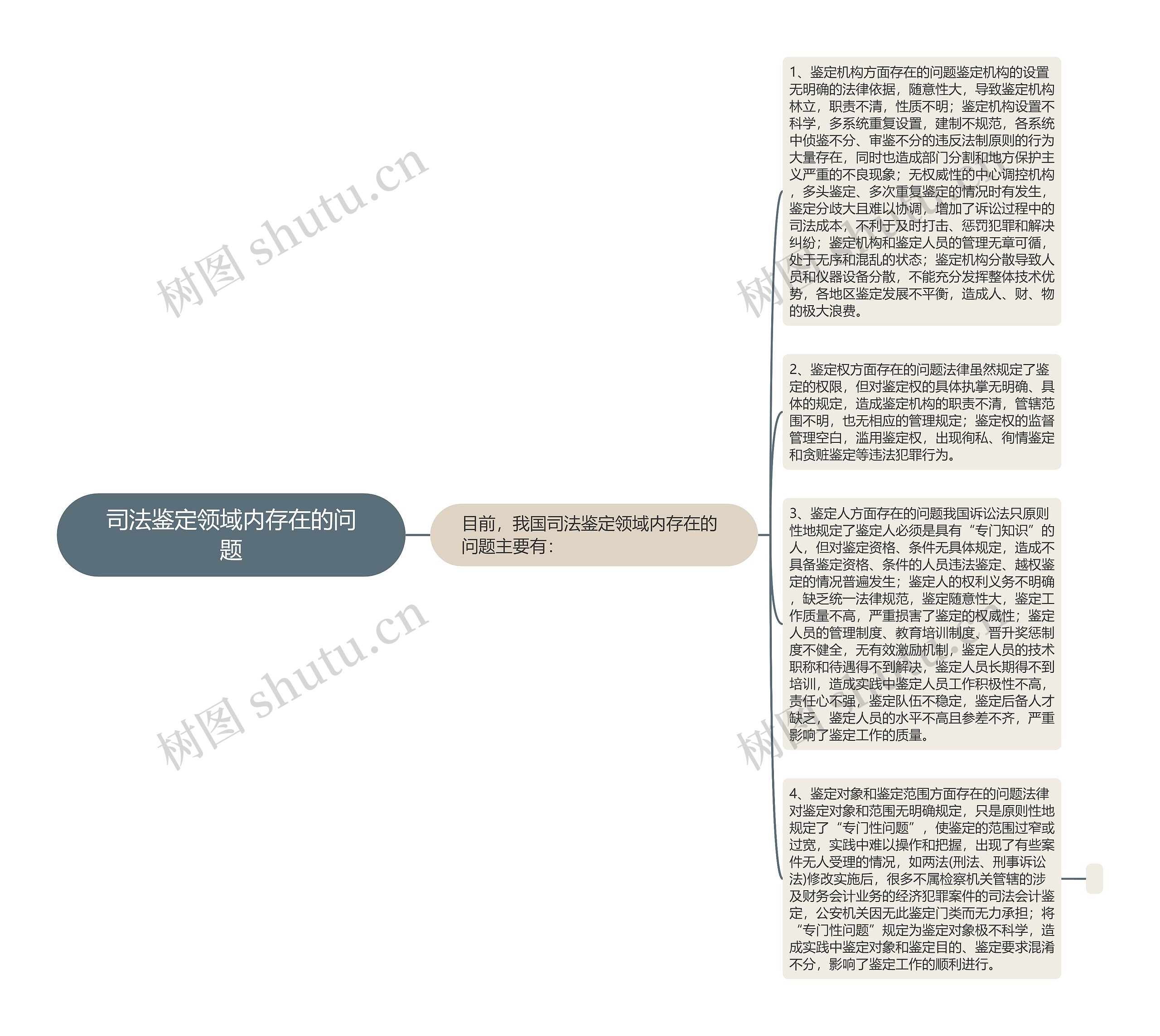 司法鉴定领域内存在的问题思维导图