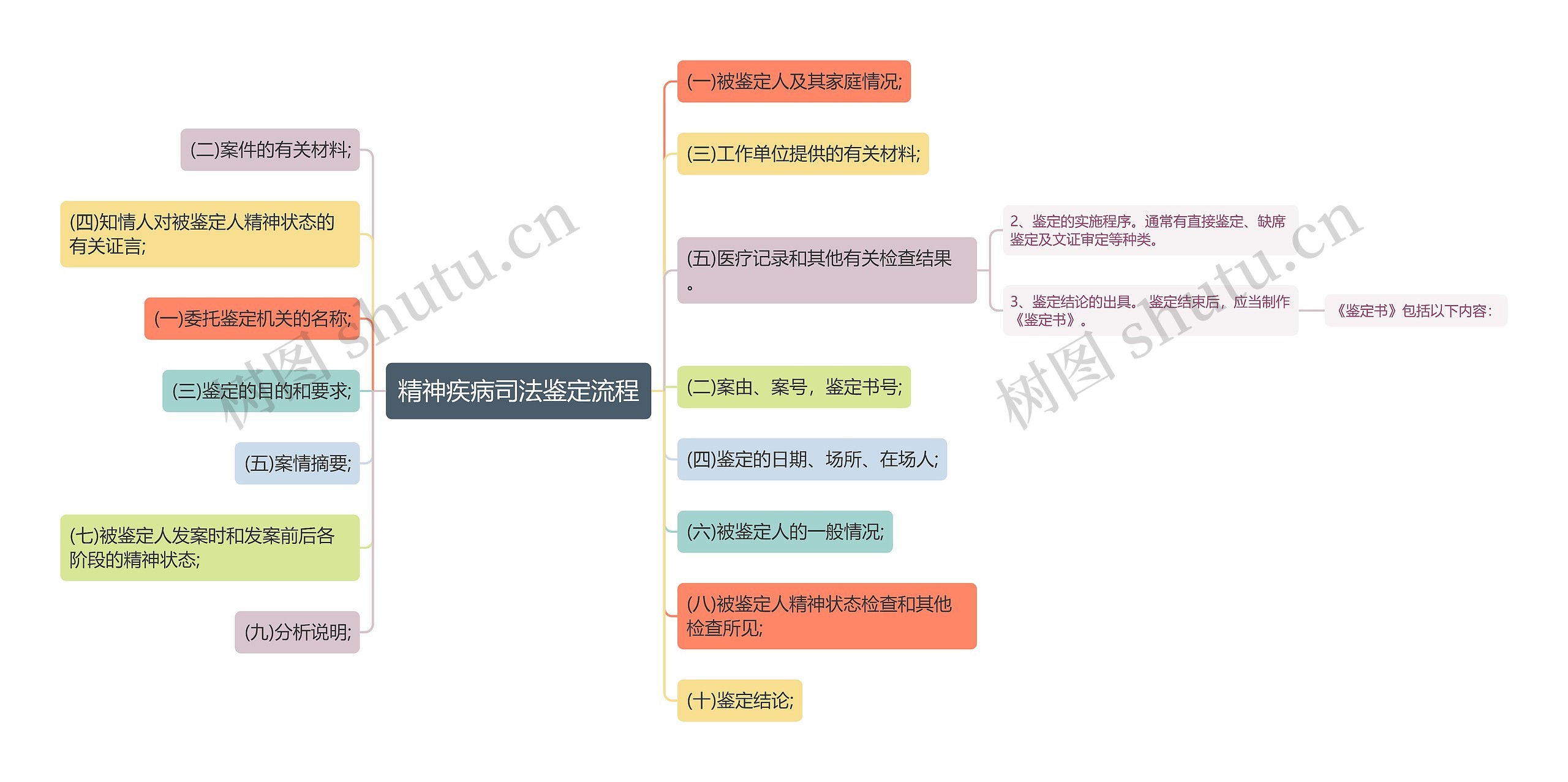 精神疾病司法鉴定流程思维导图