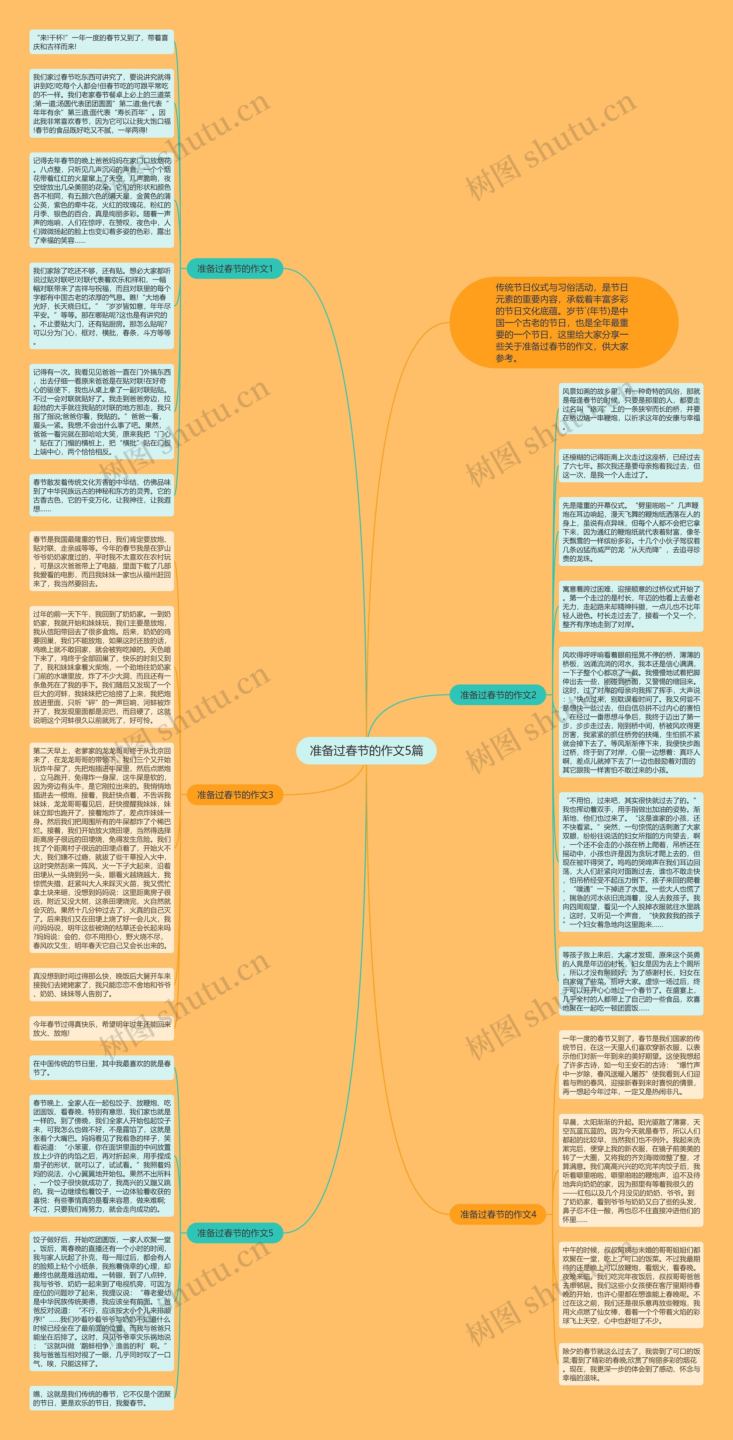 准备过春节的作文5篇思维导图