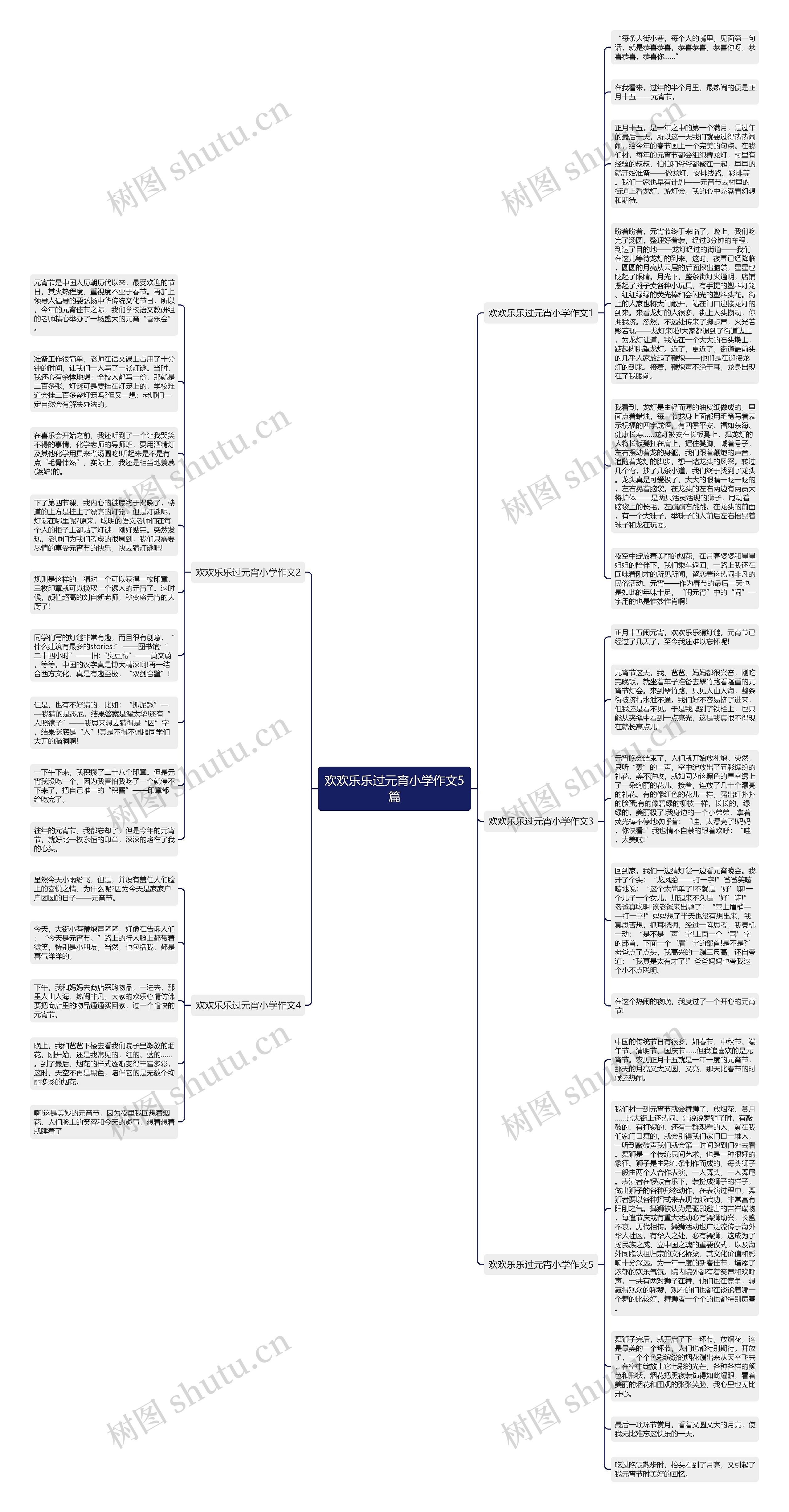 欢欢乐乐过元宵小学作文5篇思维导图
