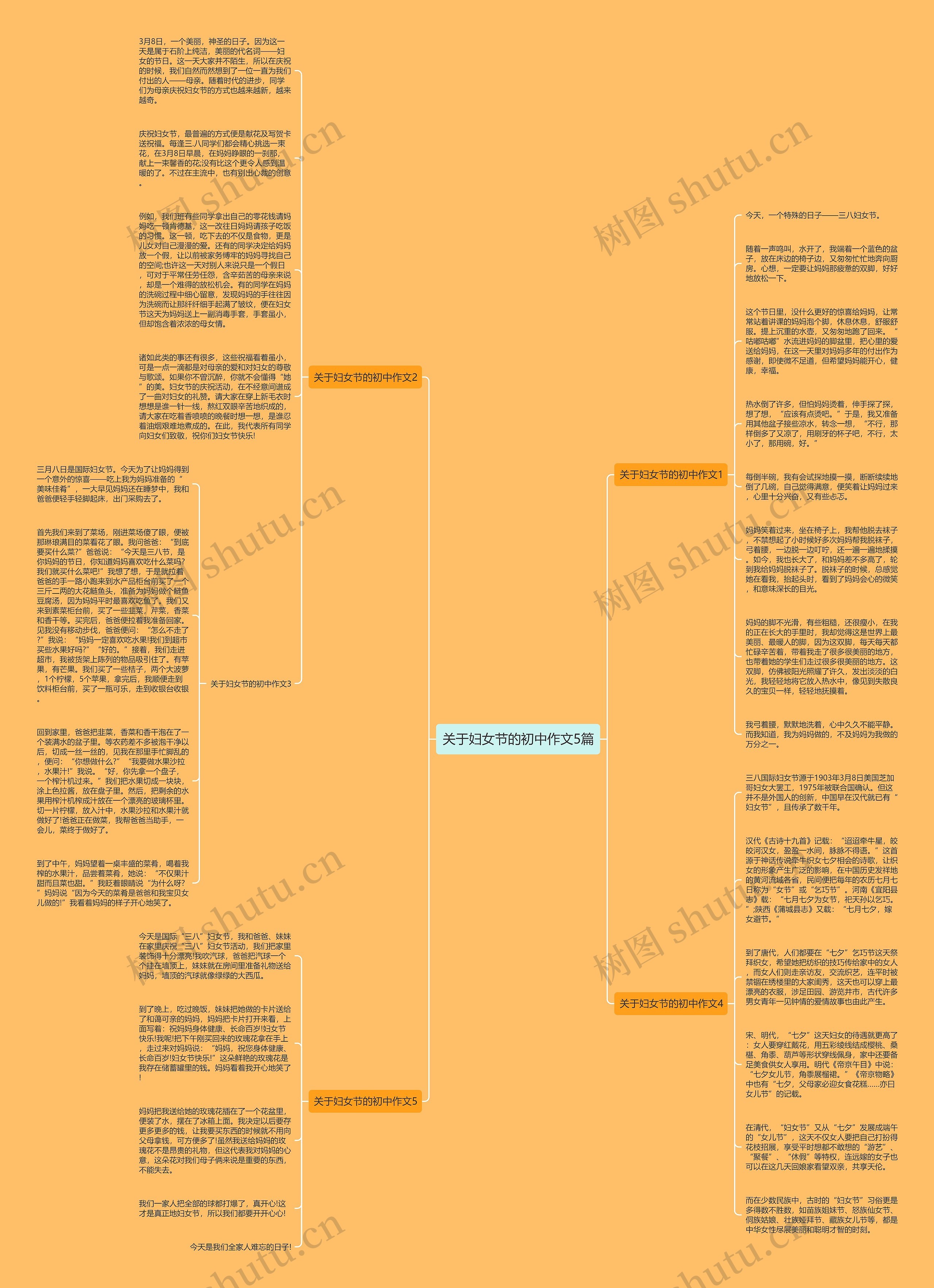 关于妇女节的初中作文5篇思维导图