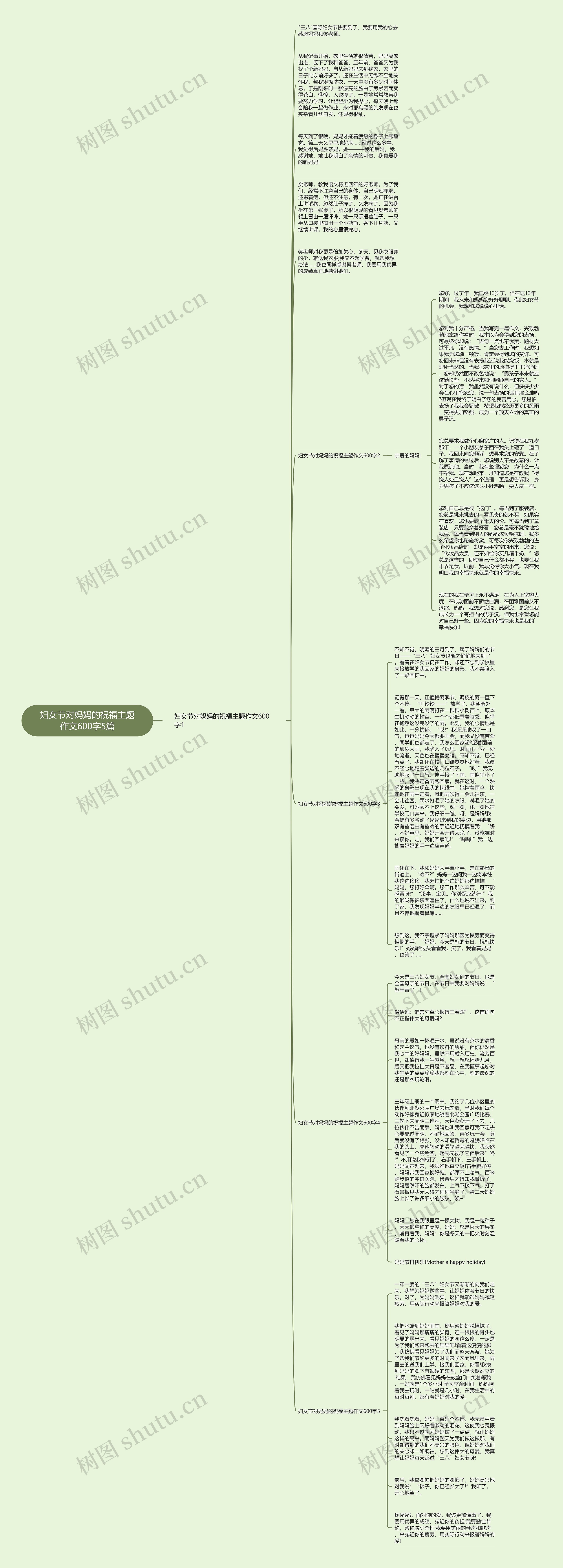 妇女节对妈妈的祝福主题作文600字5篇思维导图