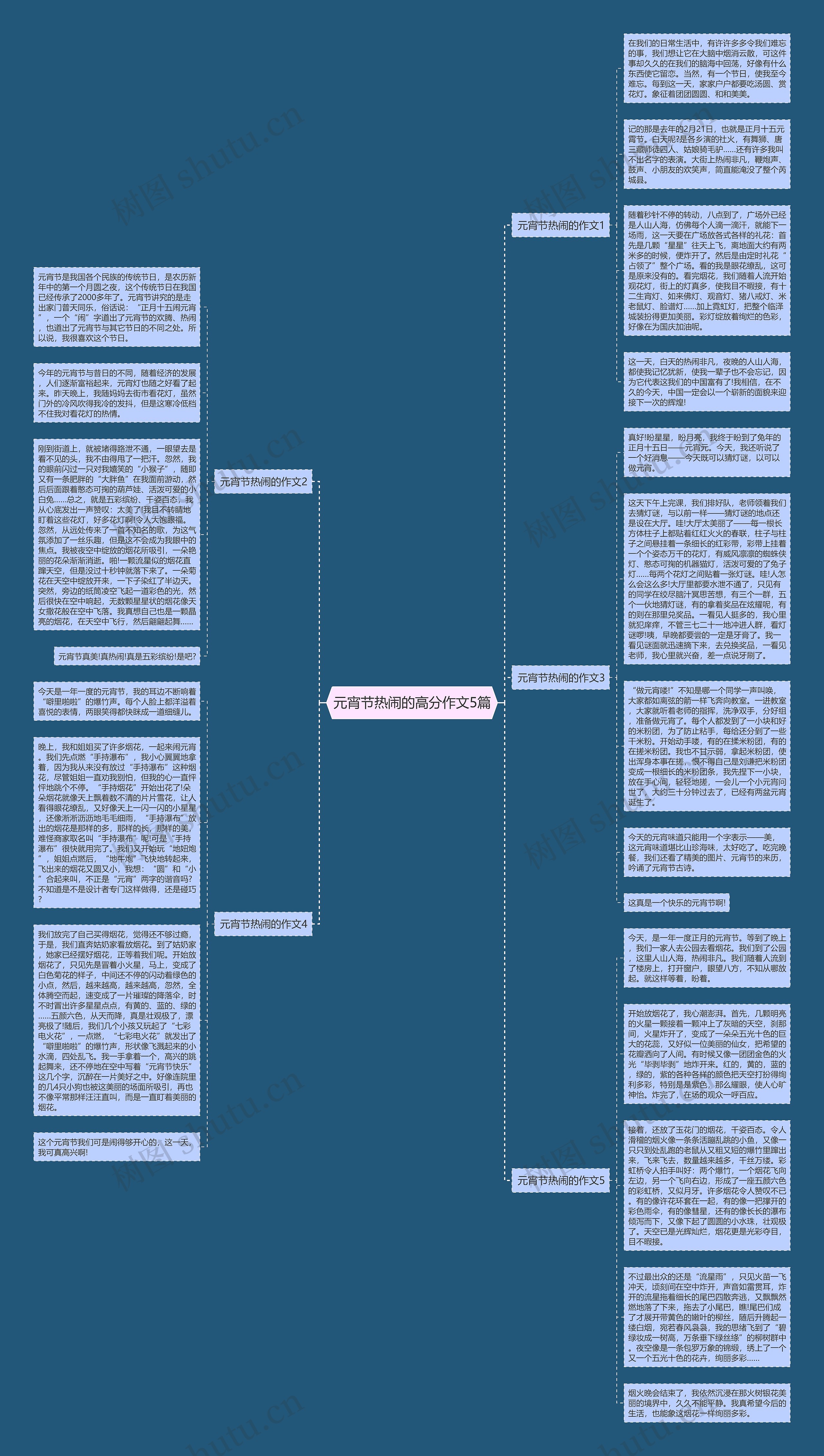 元宵节热闹的高分作文5篇思维导图